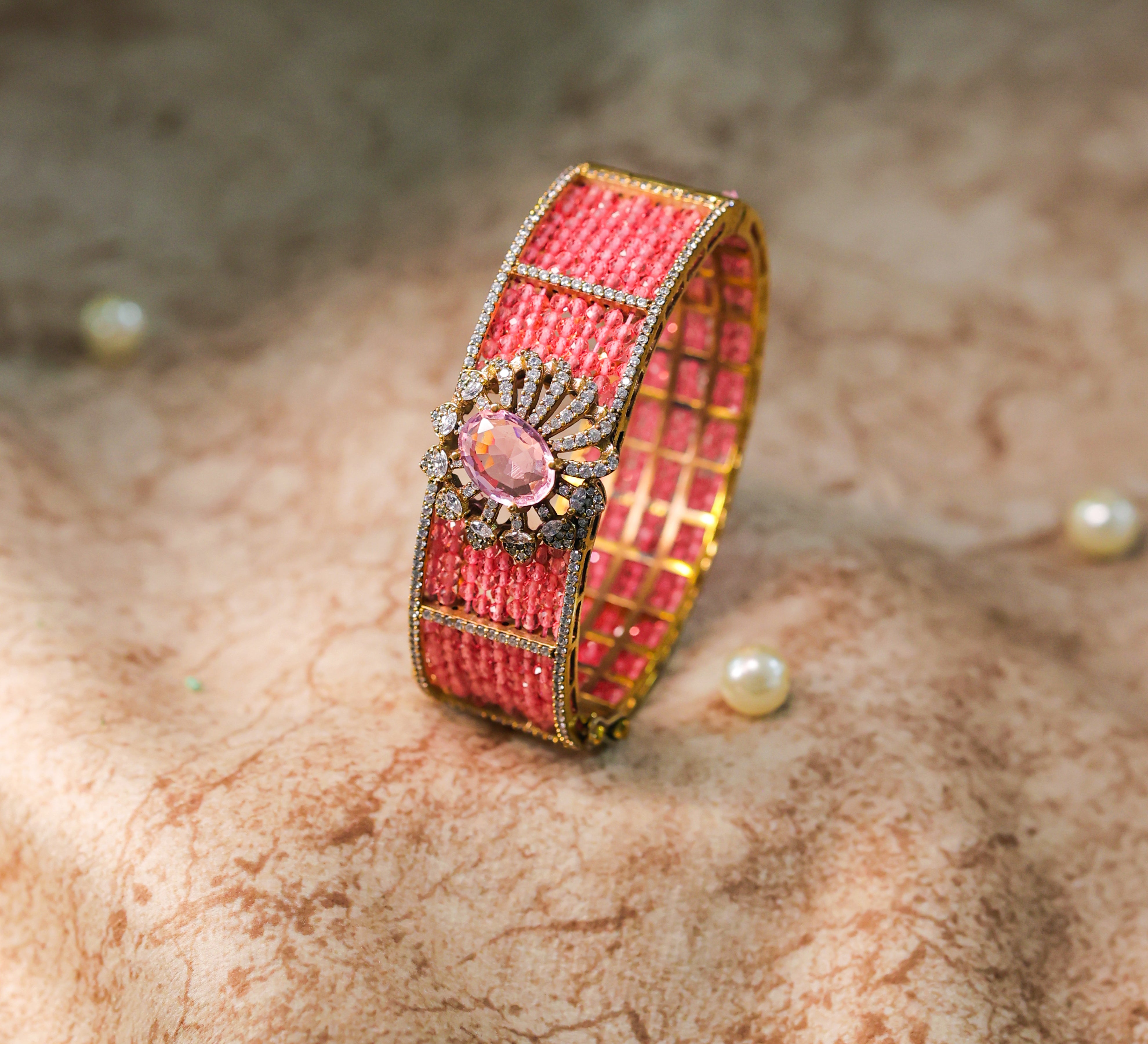 Elegant Victorian Hydro Bead Adjustable Bracelet