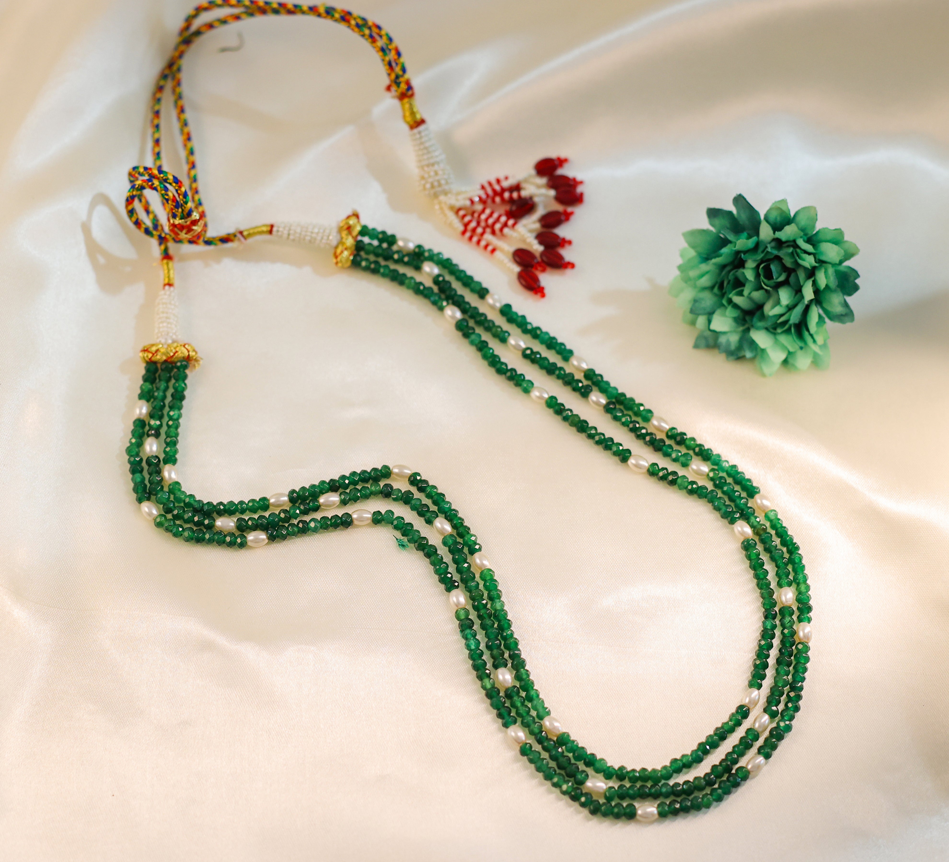 Jade Beads Mala Necklace - Adisha Jewels