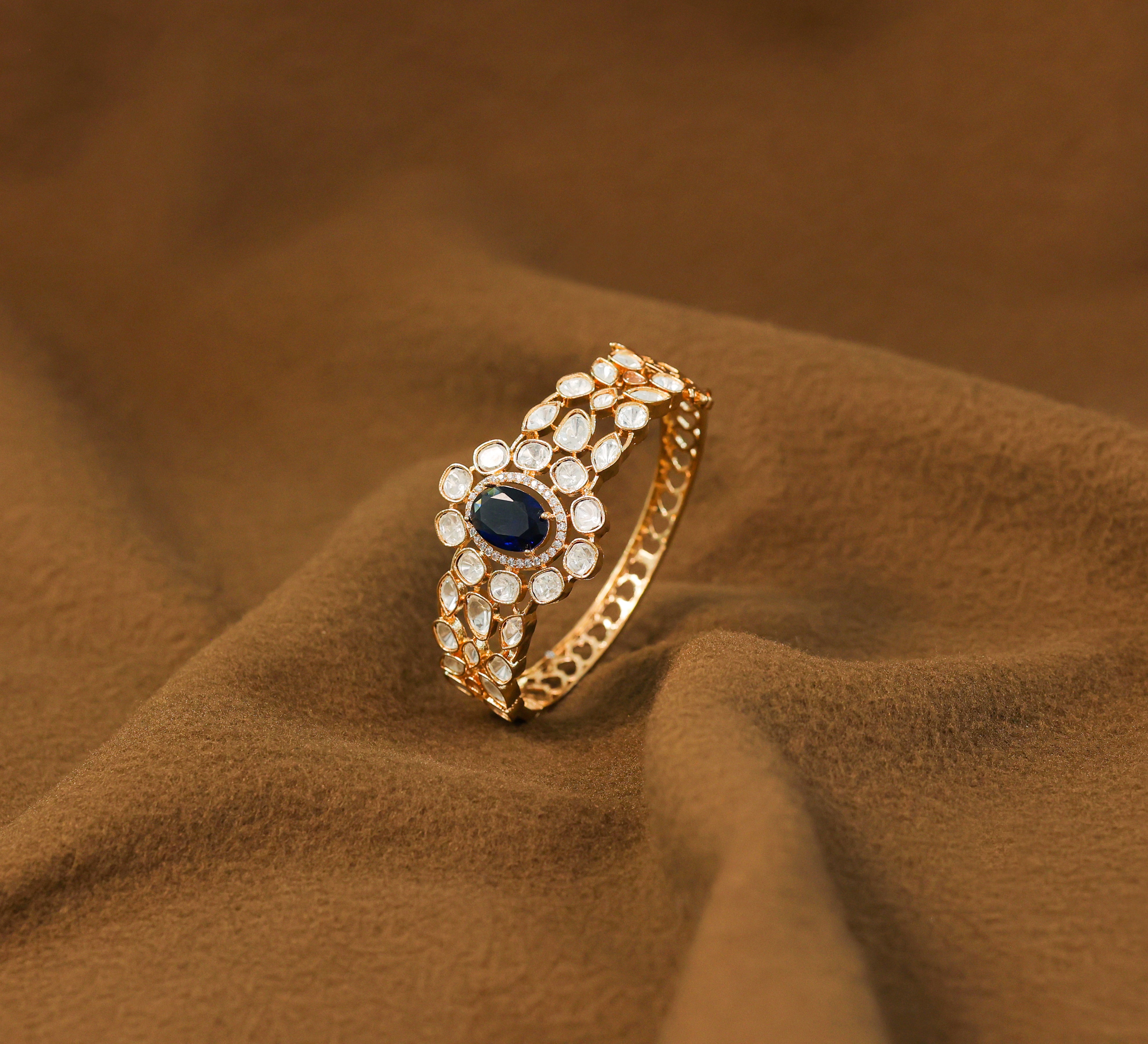 Kundan & Hydro Stone Goldpolish Bracelet