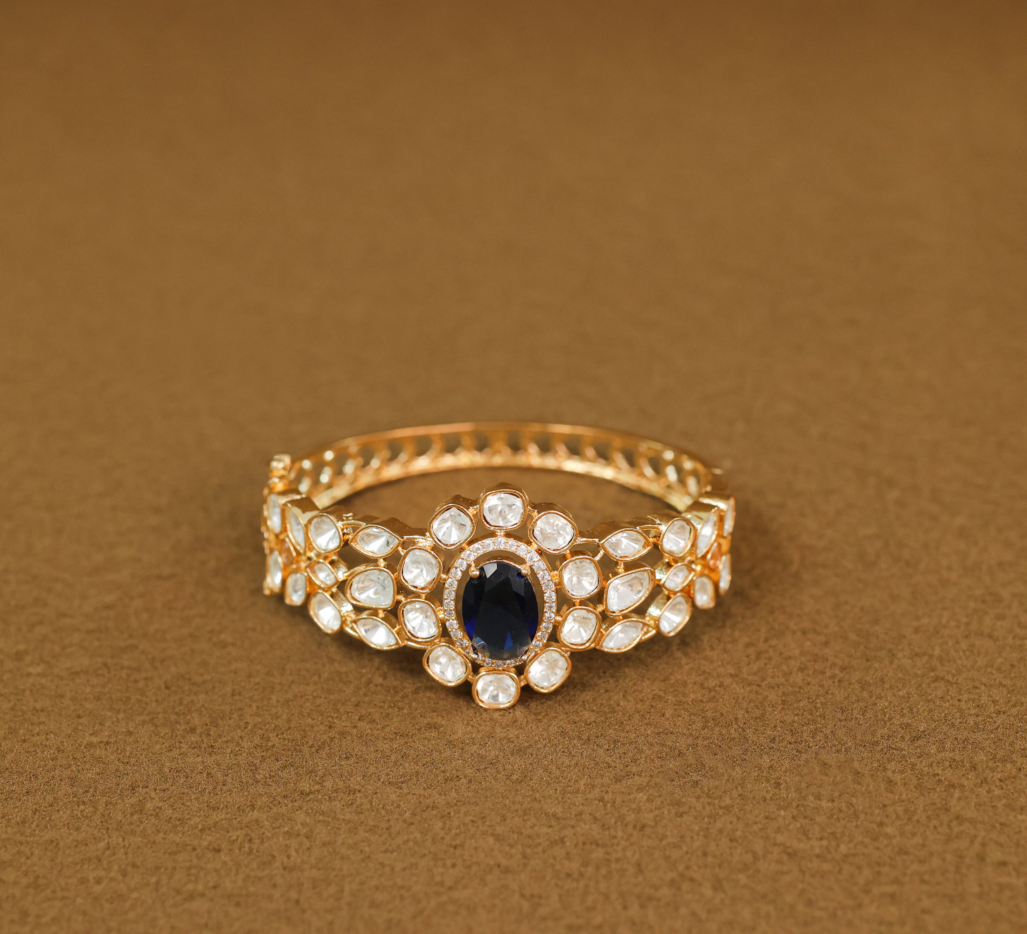 Kundan & Hydro Stone Goldpolish Bracelet