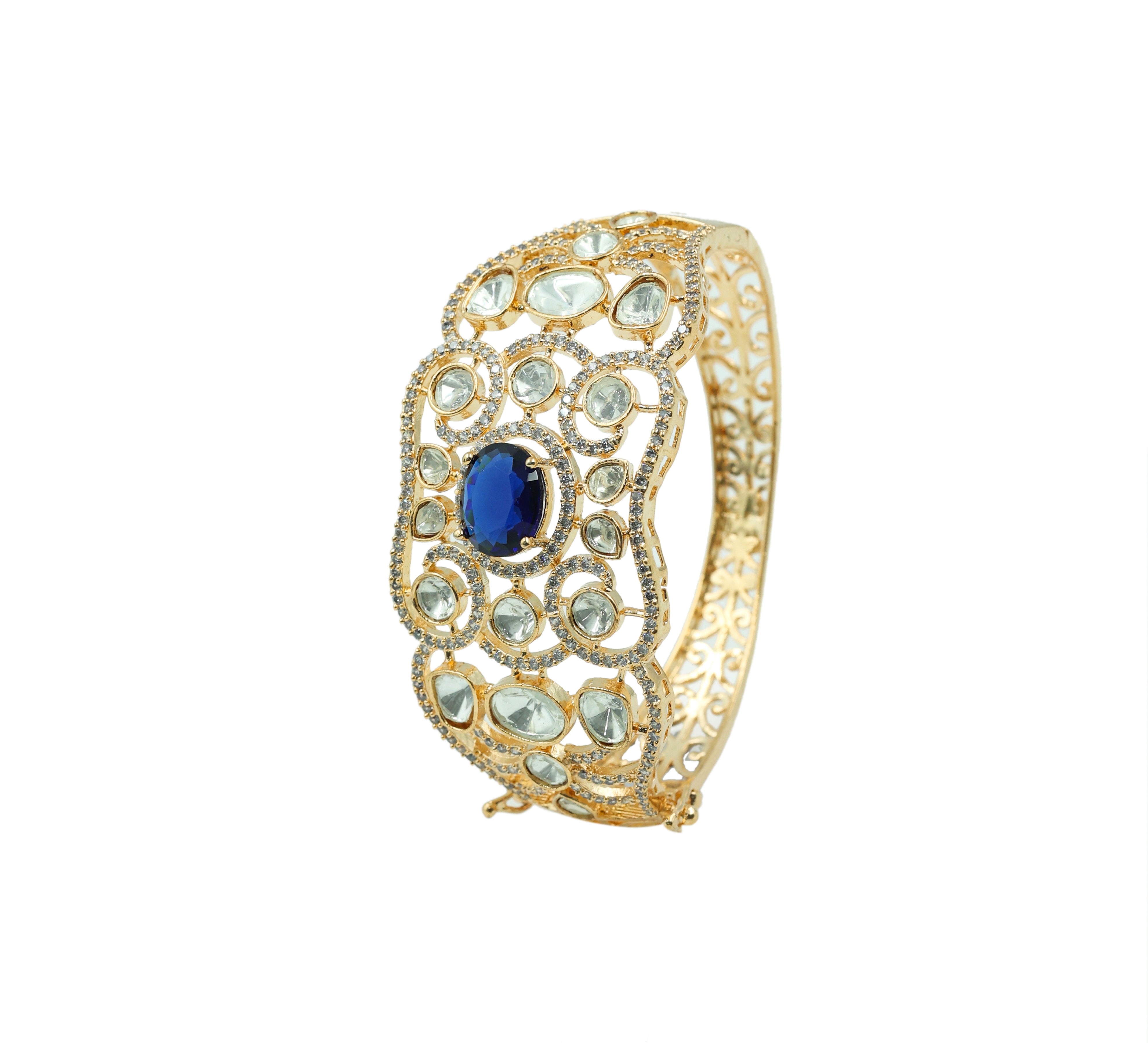 Refined Kundan & Hydro Stone Goldpolish Bracelet