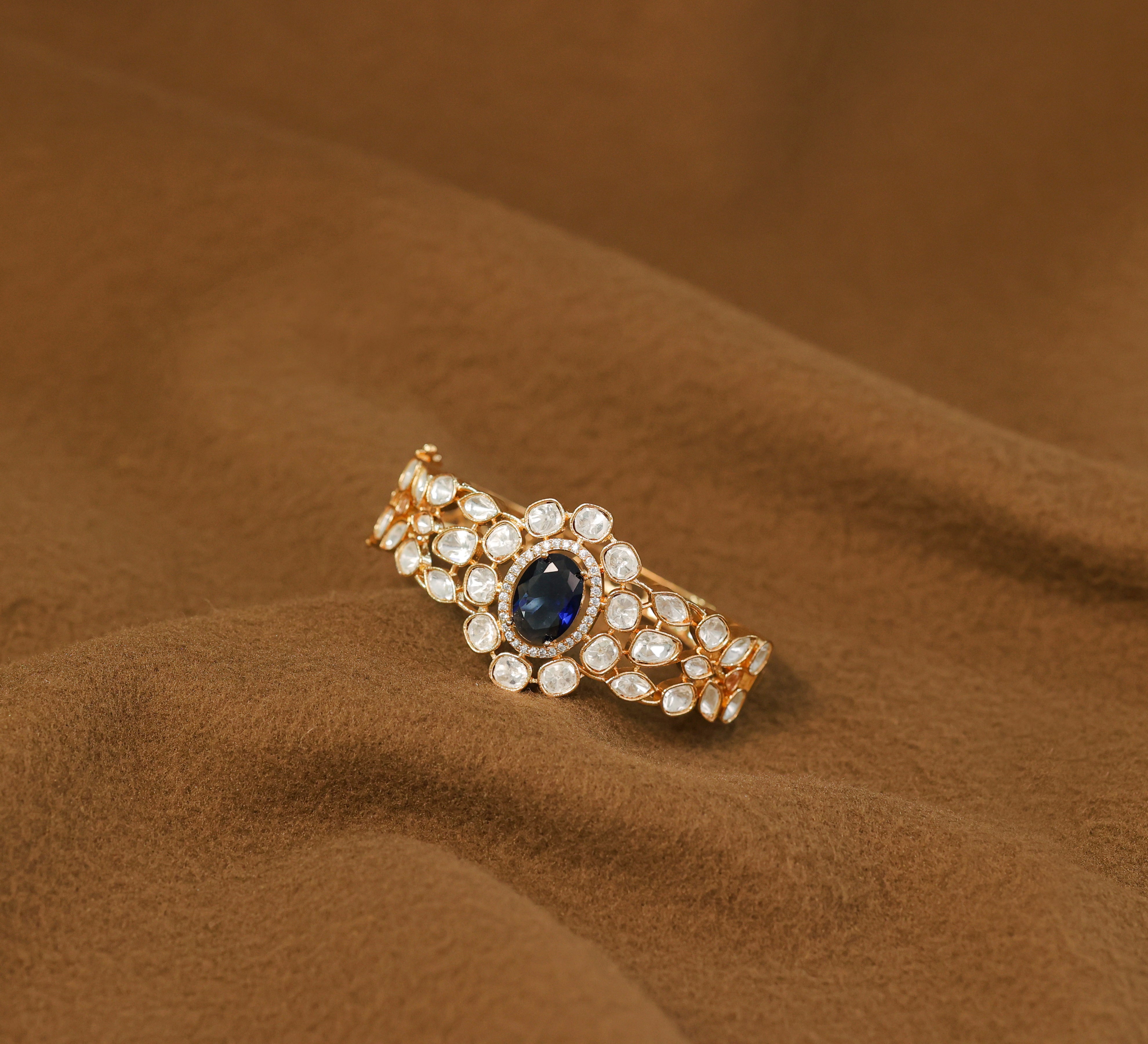 Kundan & Hydro Stone Goldpolish Bracelet