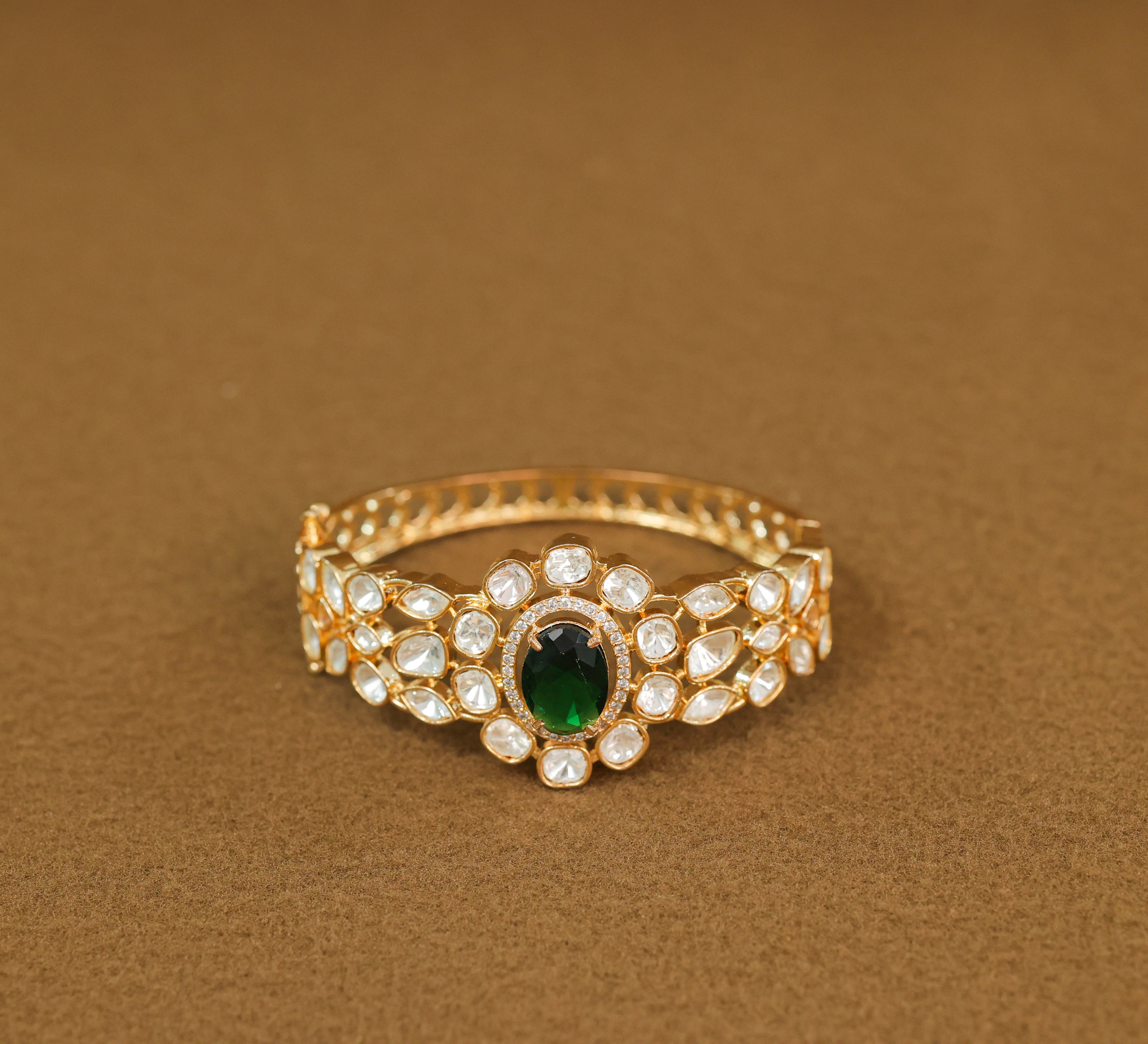 Kundan & Hydro Stone Goldpolish Bracelet