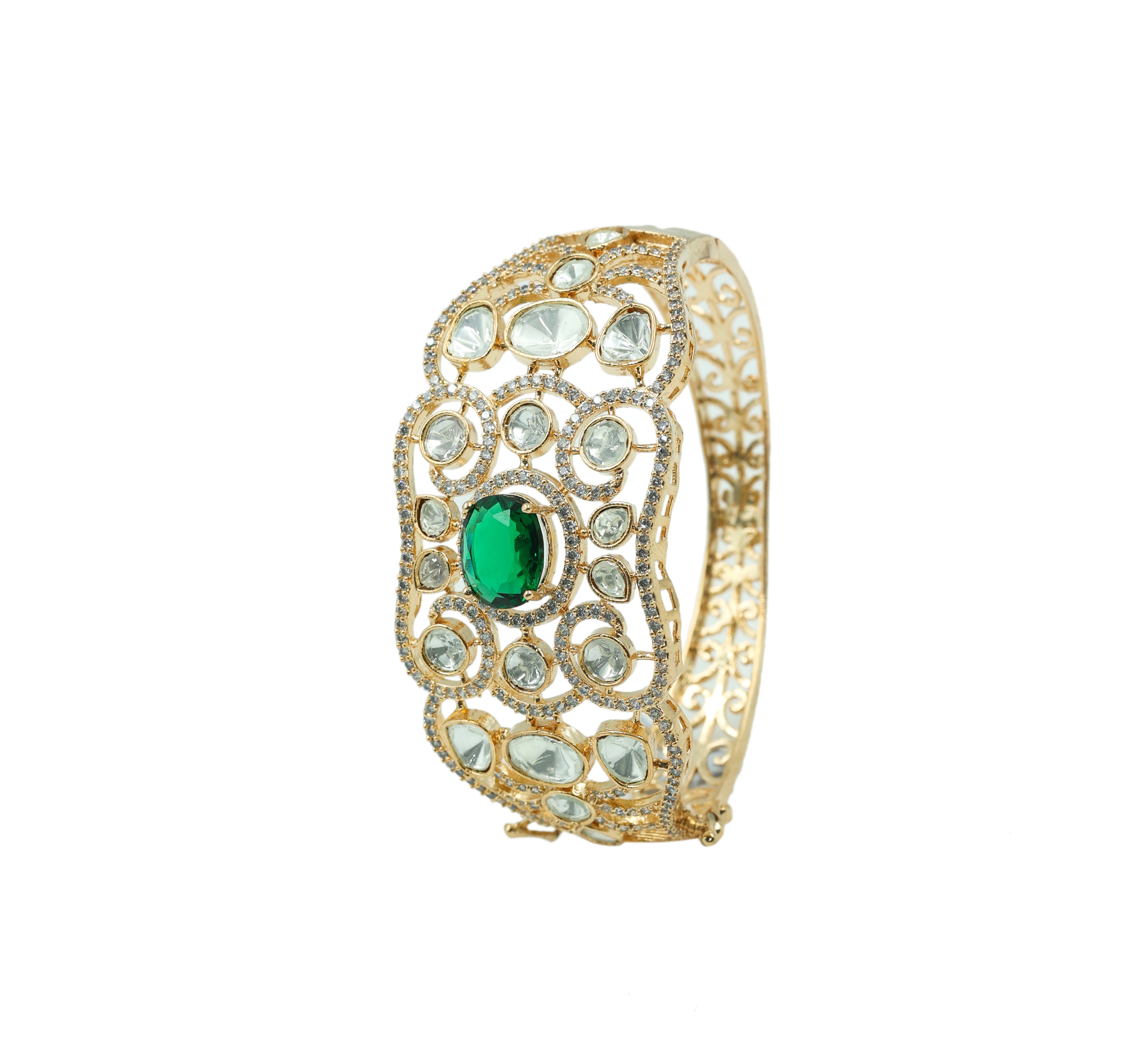 Refined Kundan & Hydro Stone Goldpolish Bracelet