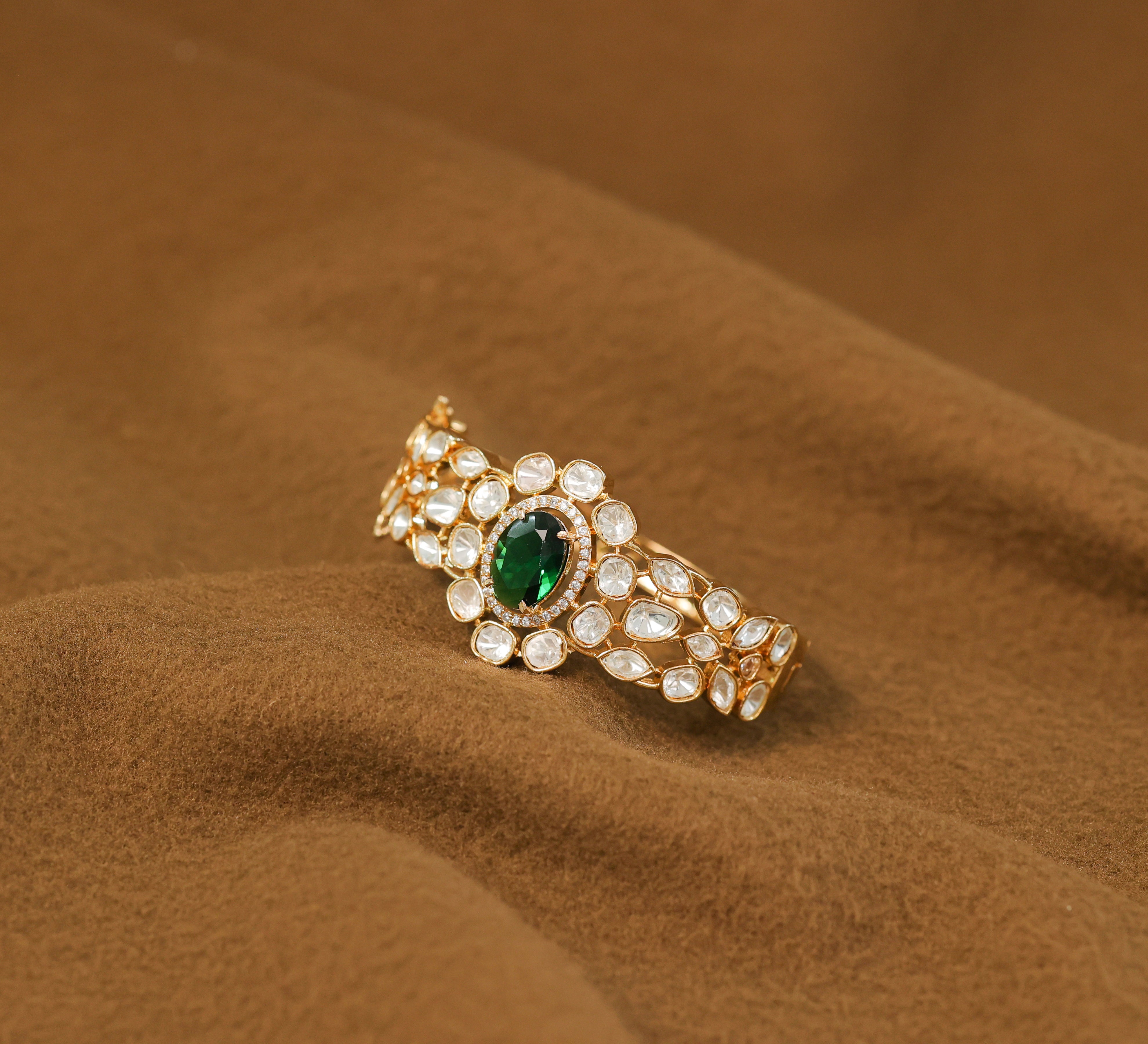 Kundan & Hydro Stone Goldpolish Bracelet