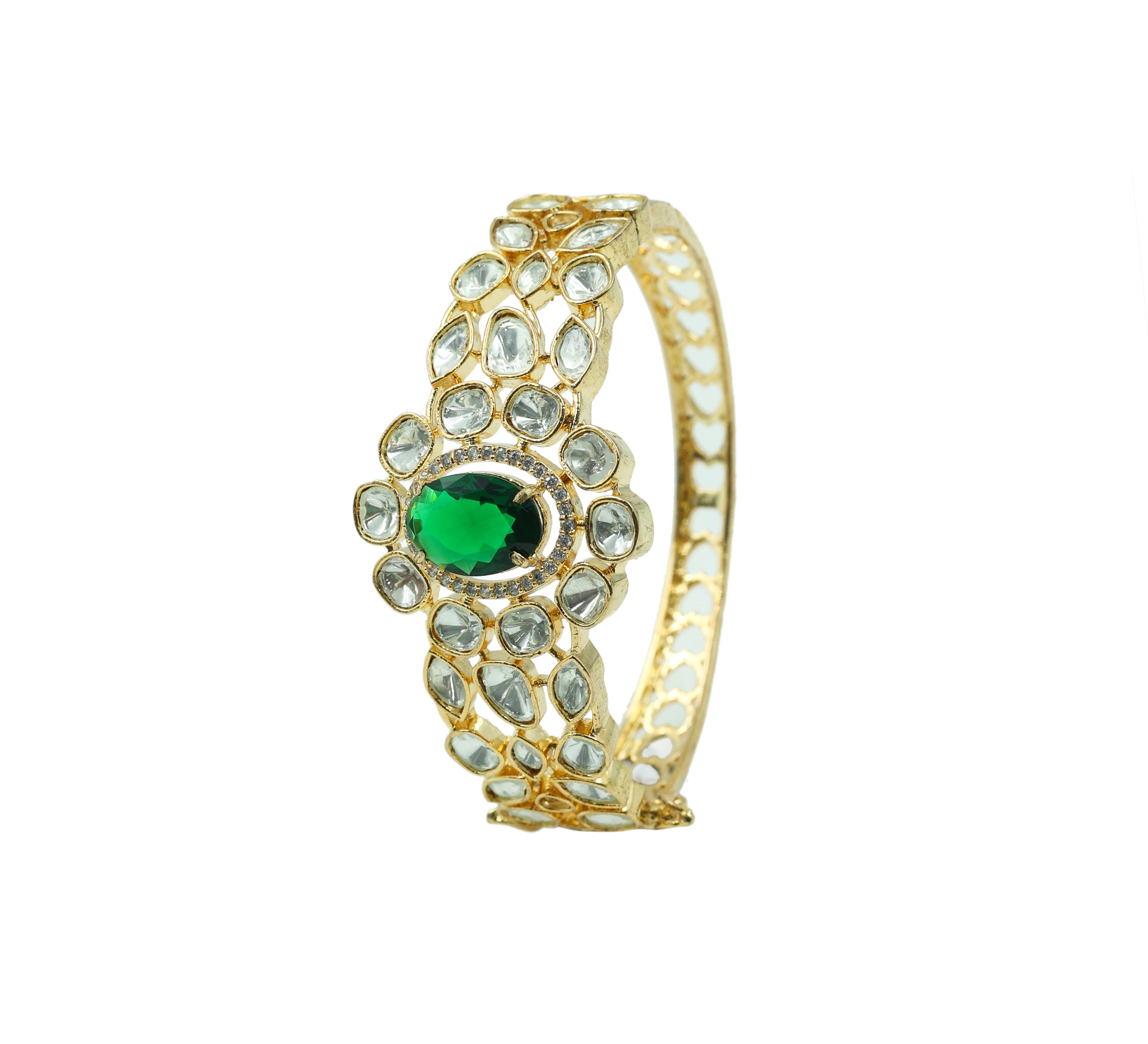 Kundan & Hydro Stone Goldpolish Bracelet