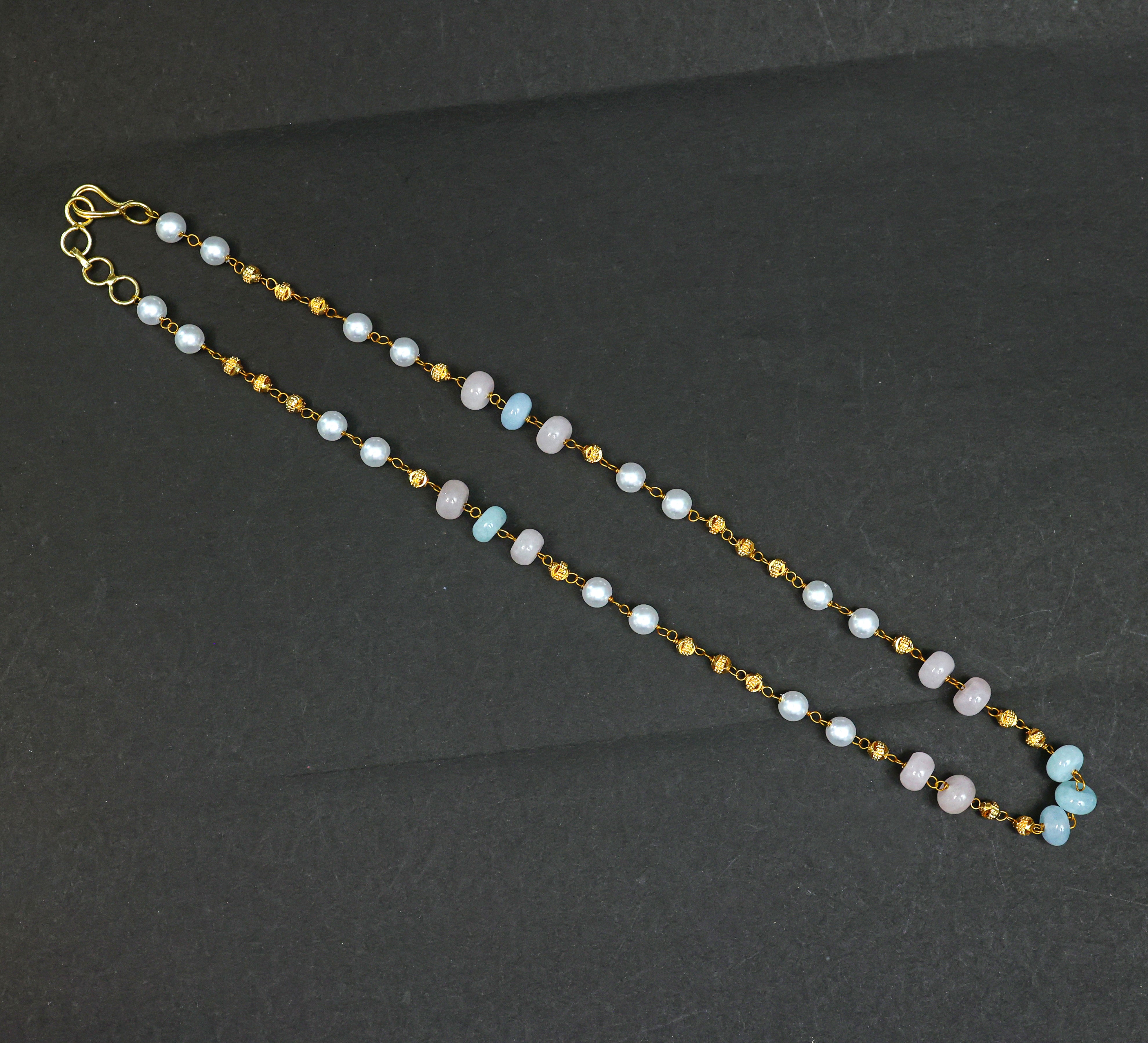 Shell Pearls & Golden Balls Mala Set - Adisha Jewels