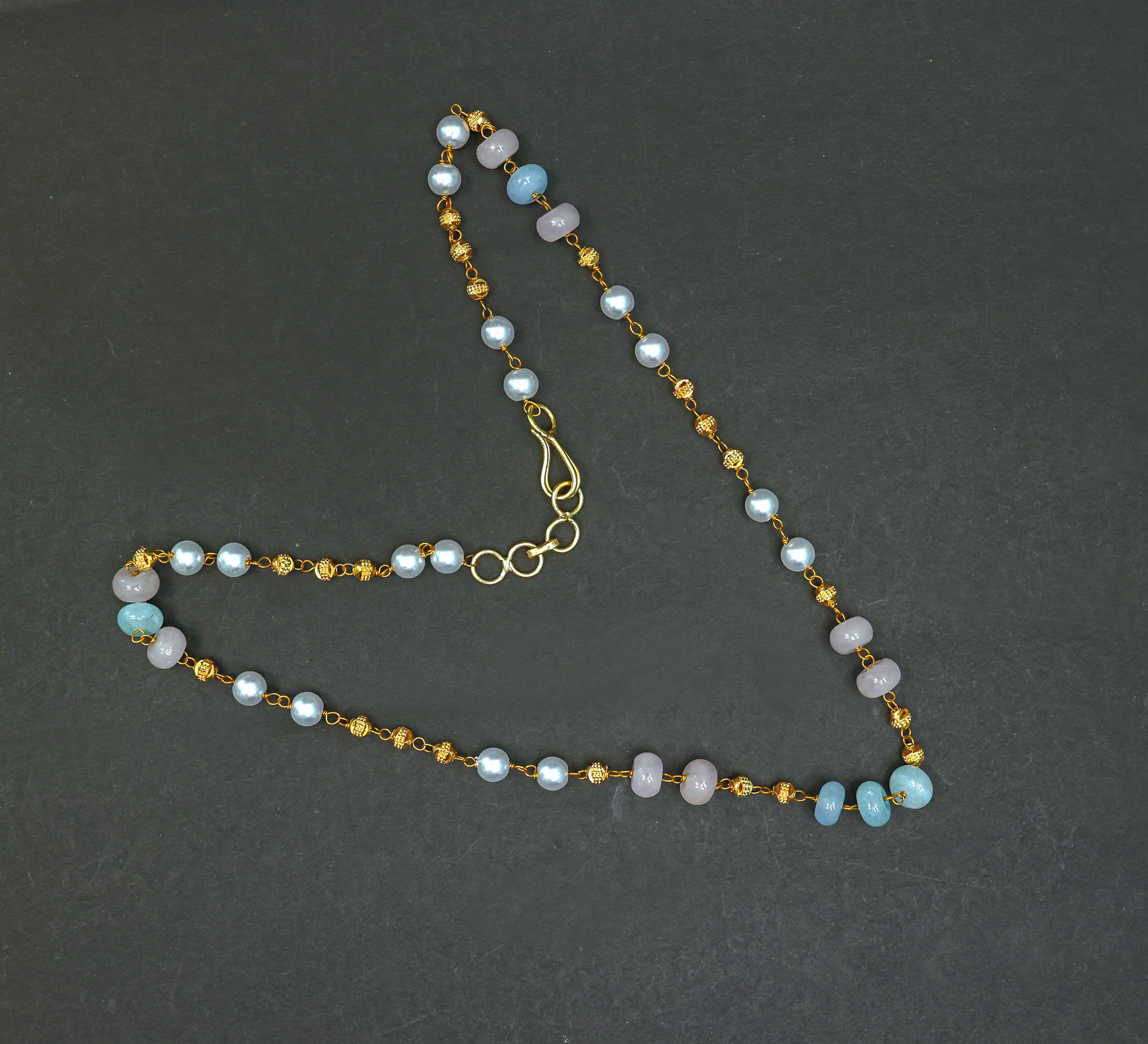 Shell Pearls & Golden Balls Mala Set - Adisha Jewels
