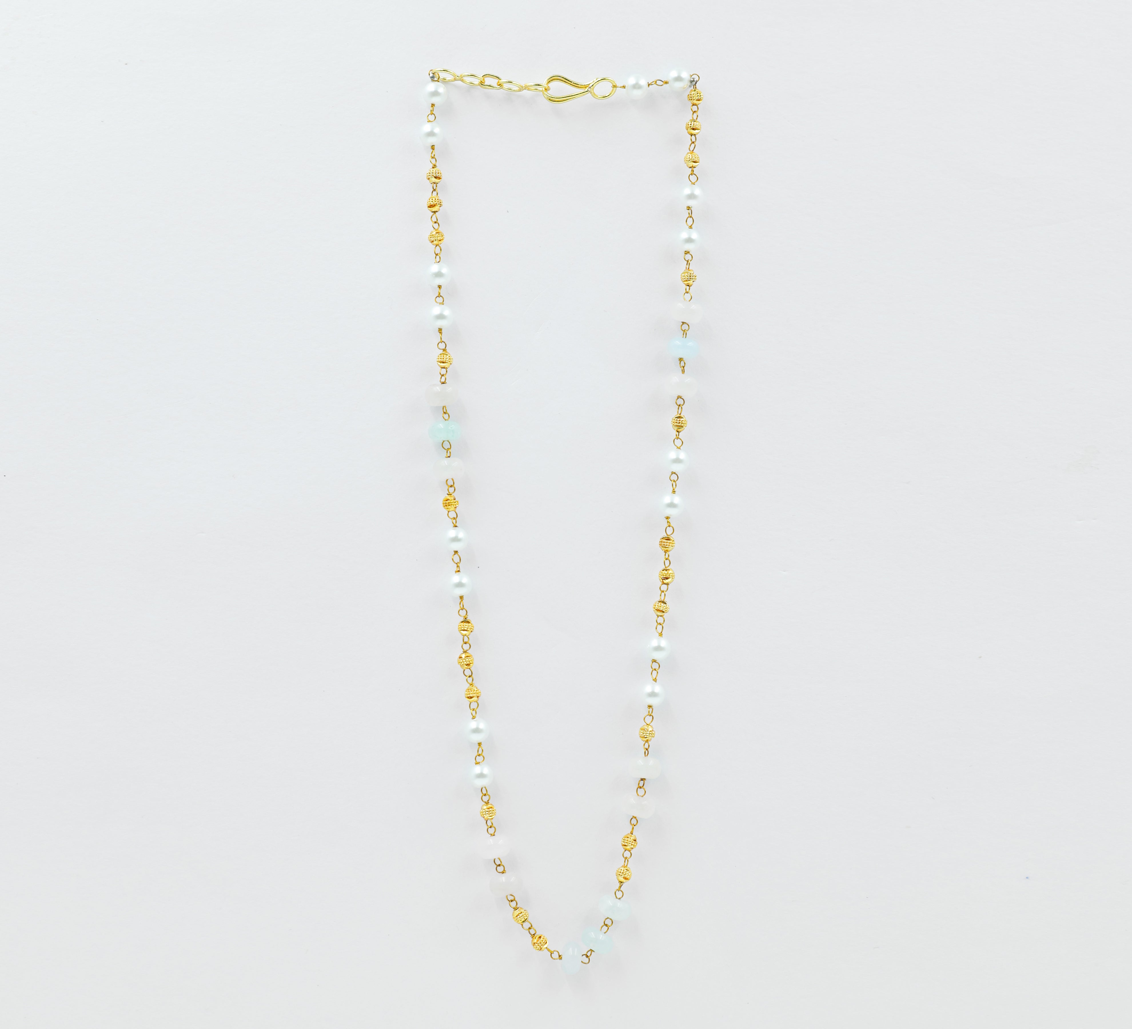 Shell Pearls & Golden Balls Mala Set - Adisha Jewels
