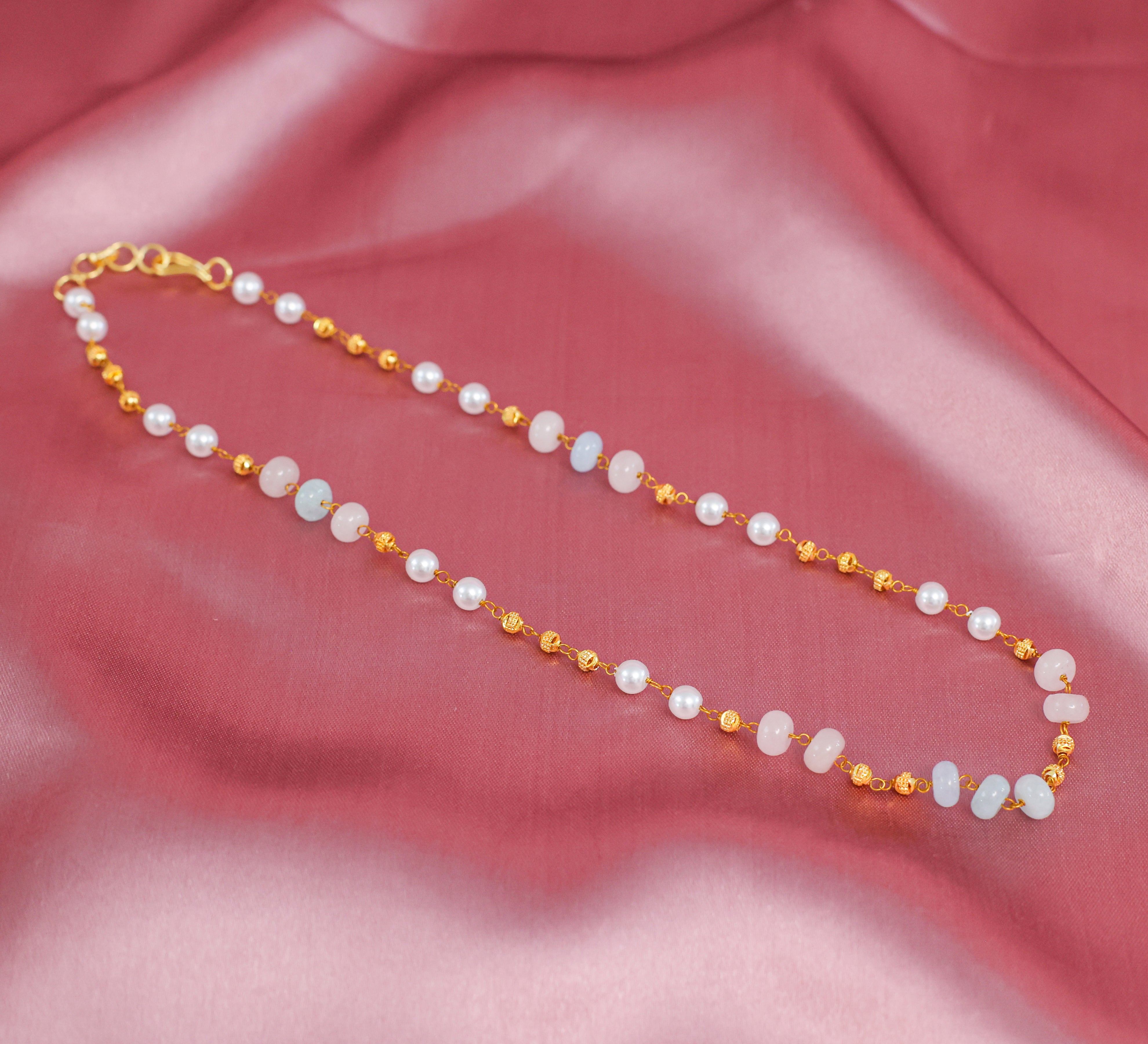 Shell Pearls & Golden Balls Mala Set - Adisha Jewels
