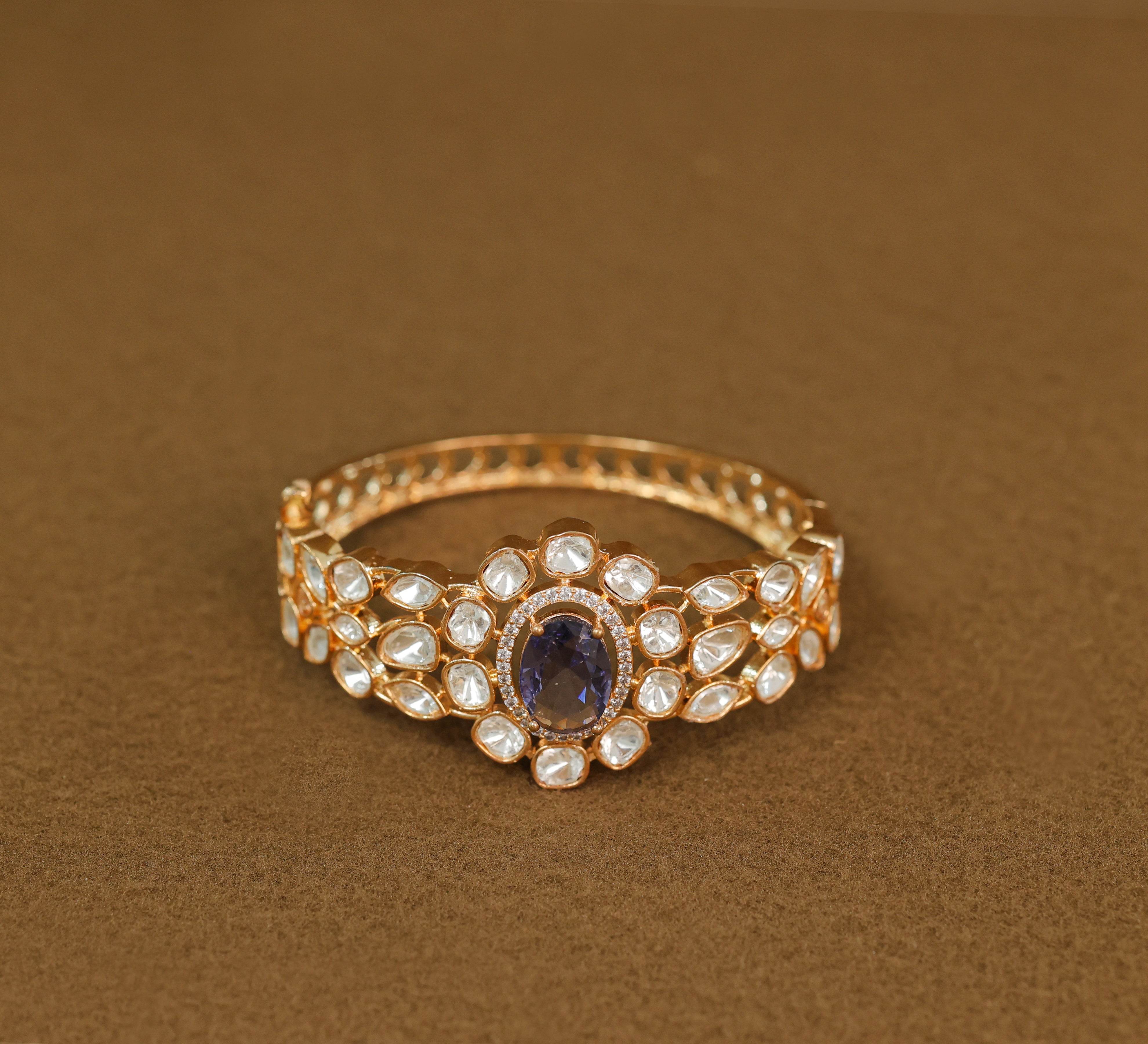Kundan & Hydro Stone Goldpolish Bracelet