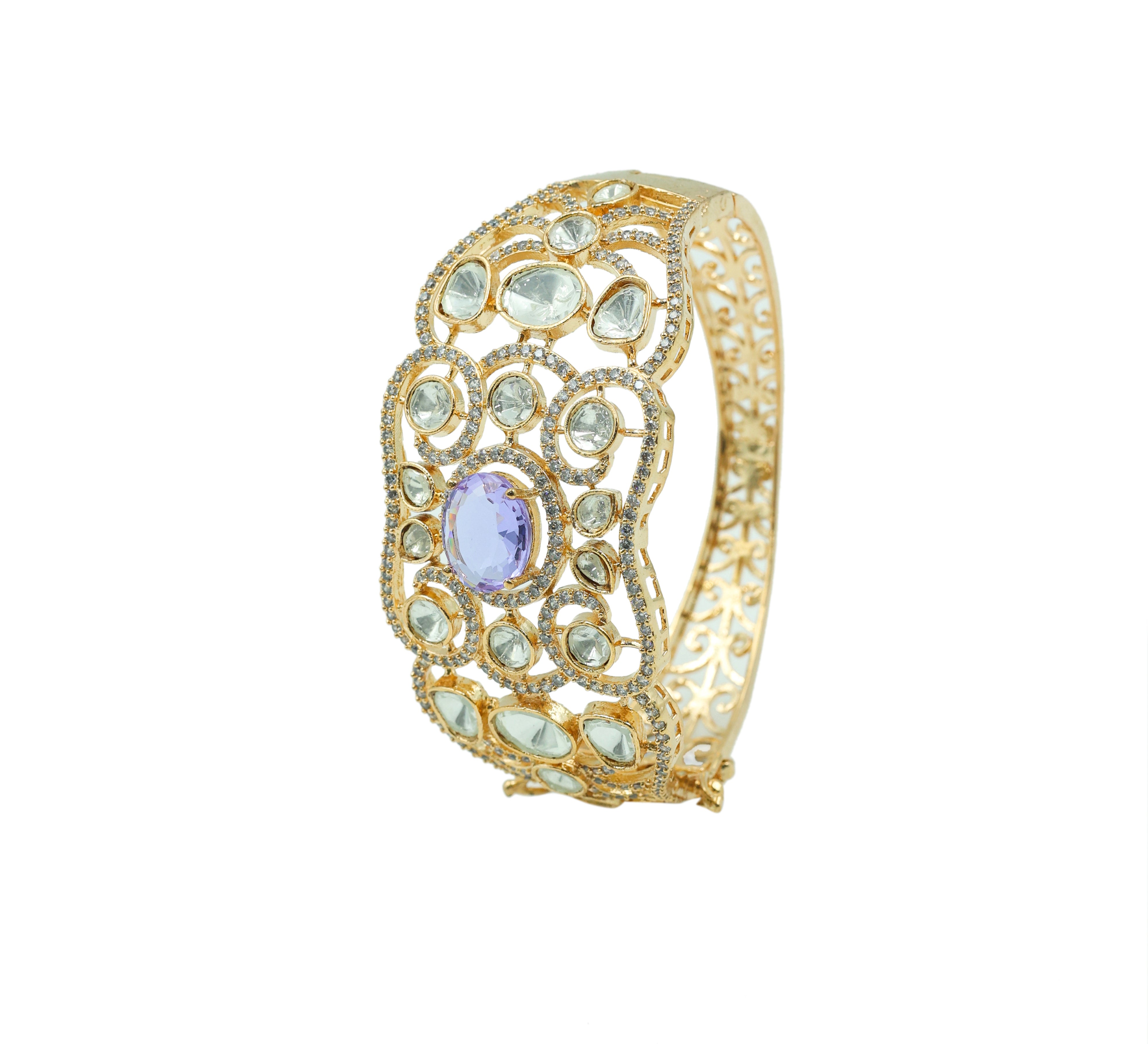 Refined Kundan & Hydro Stone Goldpolish Bracelet