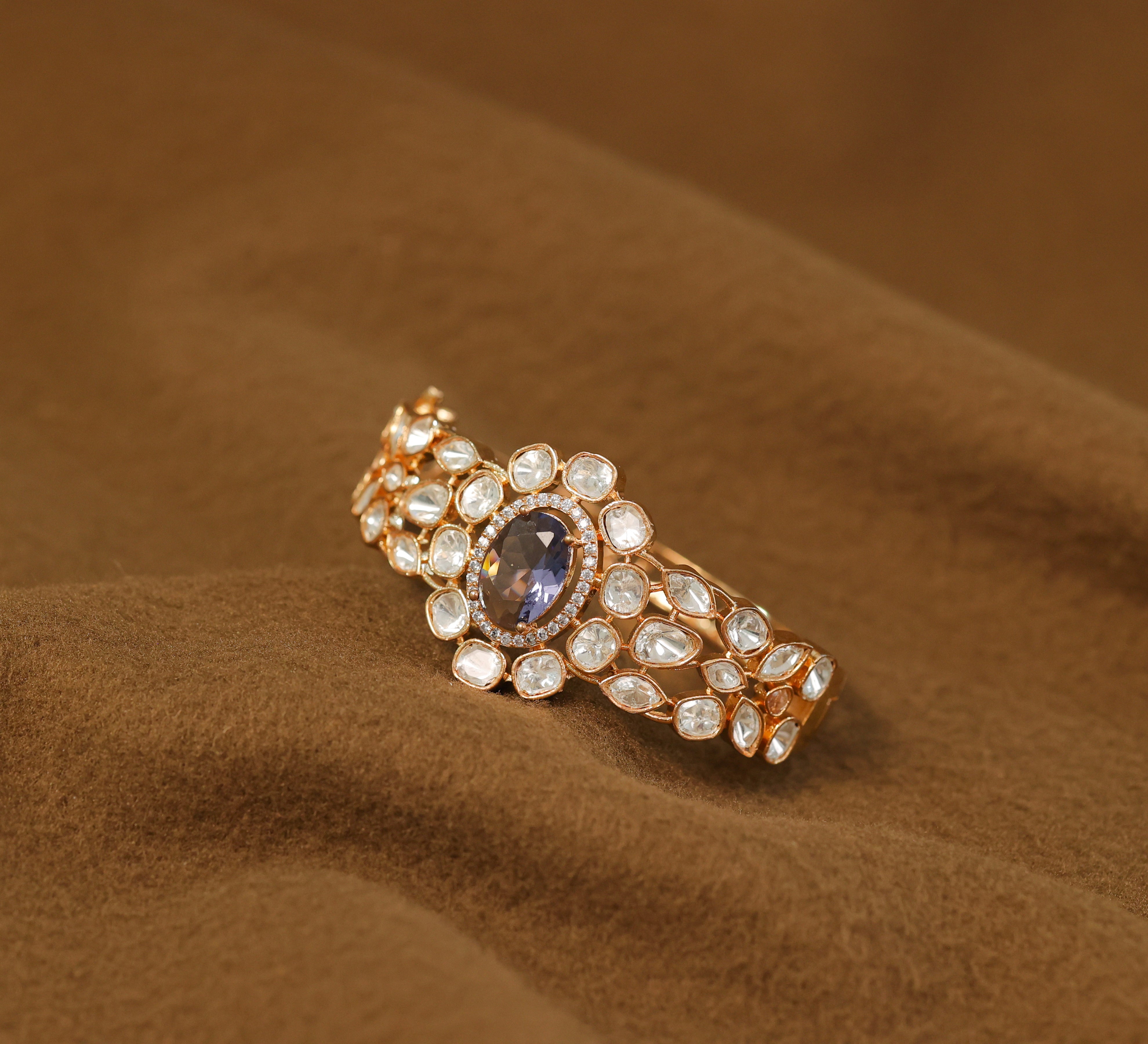 Kundan & Hydro Stone Goldpolish Bracelet