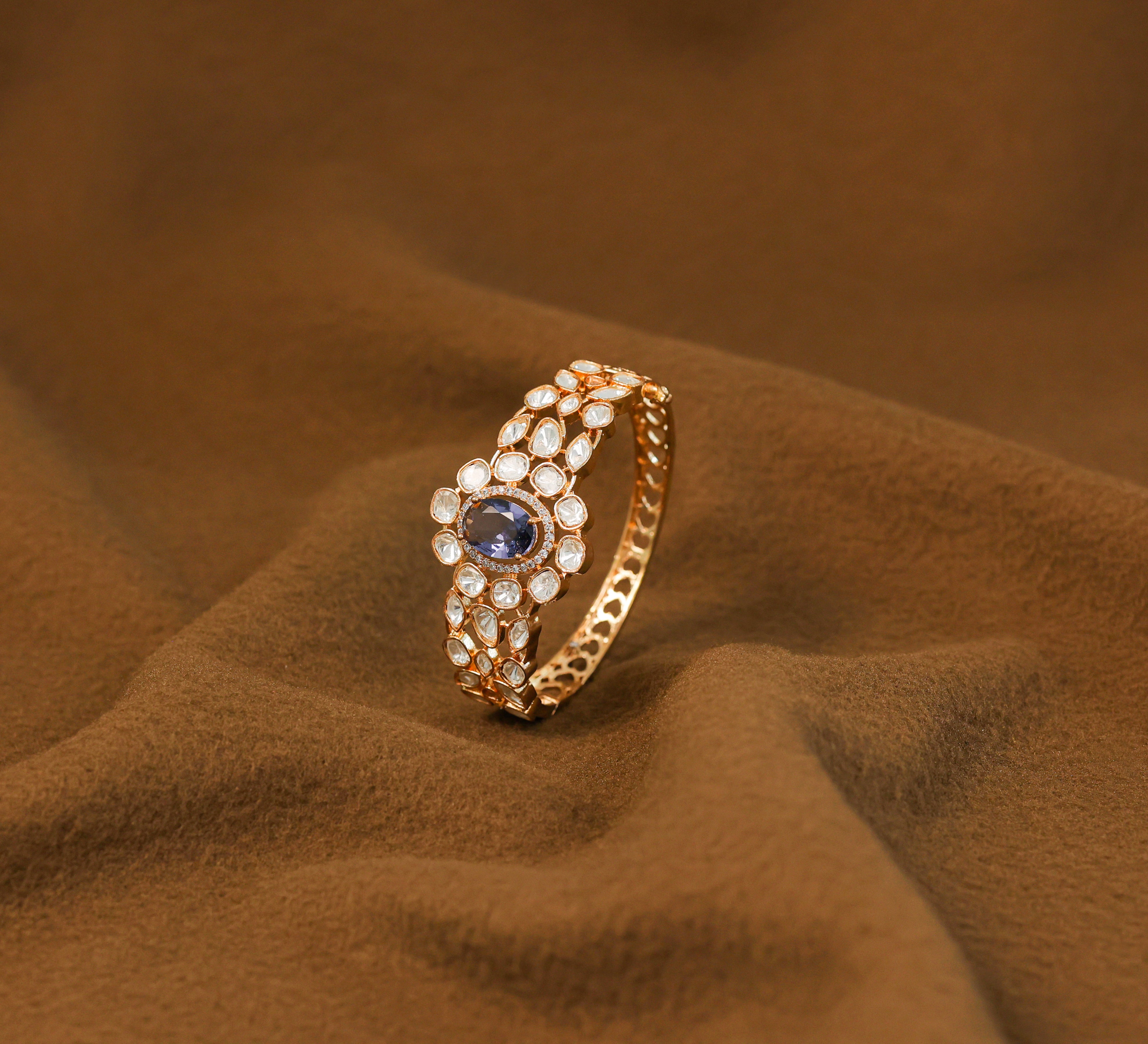 Kundan & Hydro Stone Goldpolish Bracelet