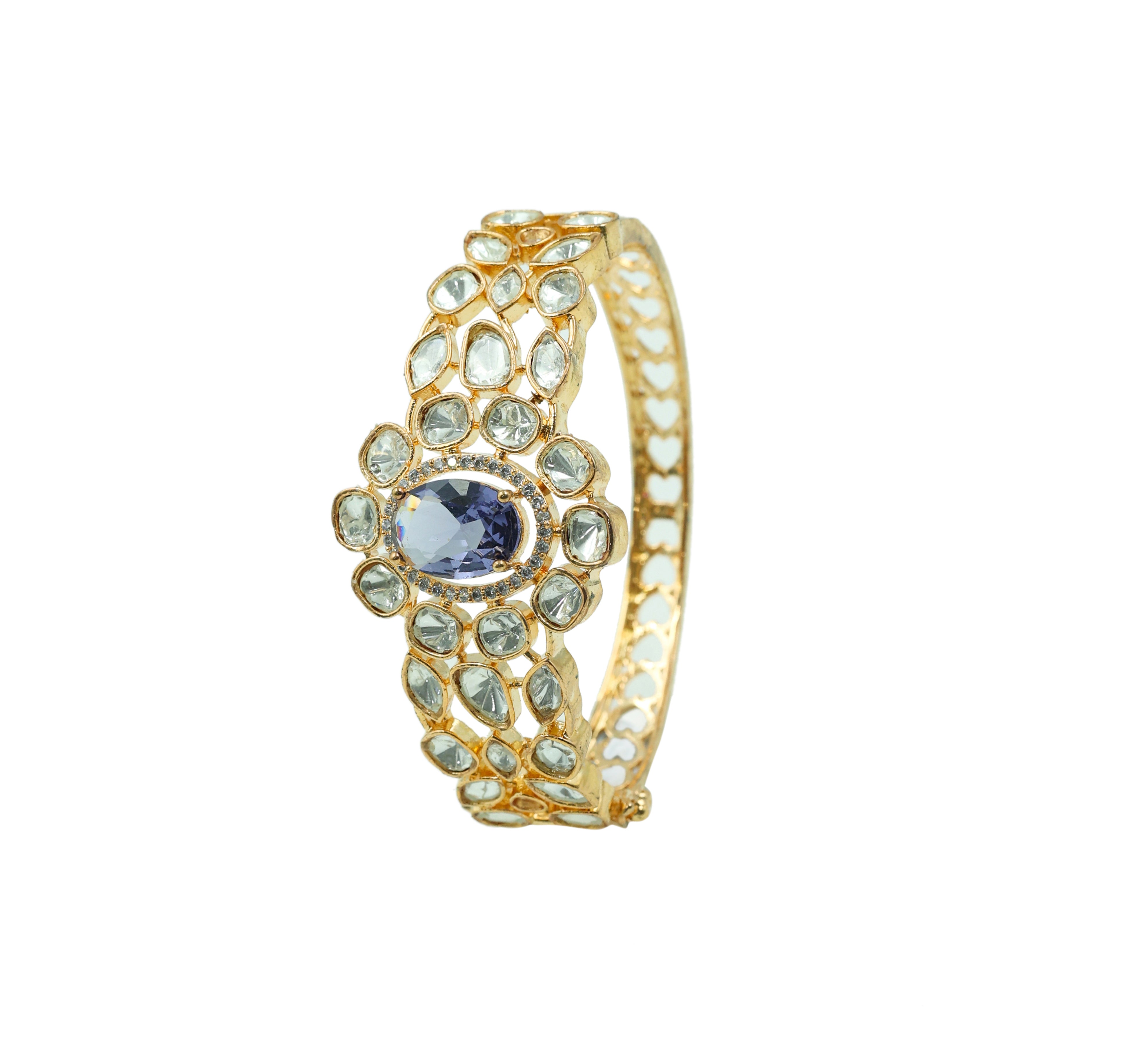 Kundan & Hydro Stone Goldpolish Bracelet