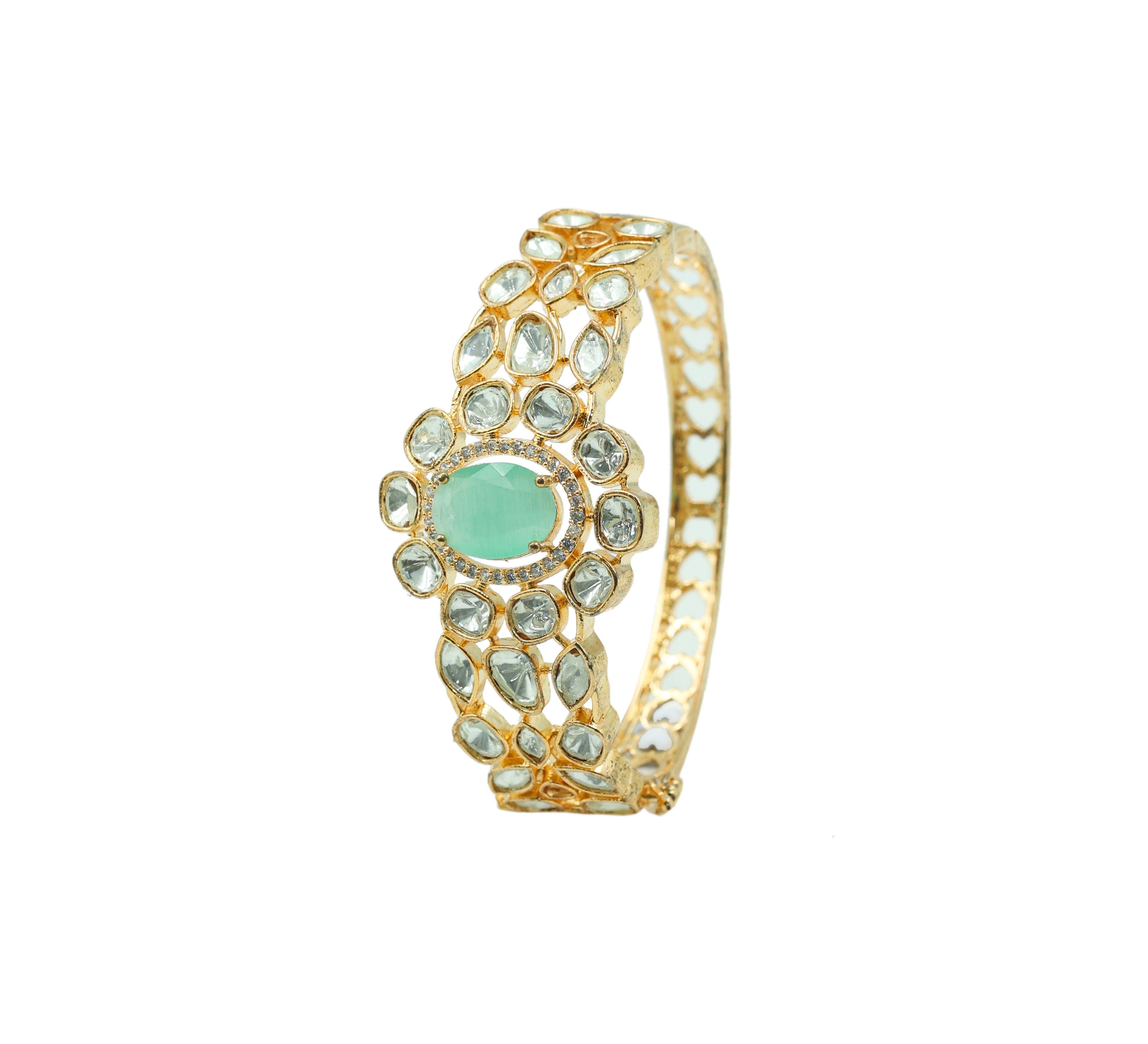 Kundan & Hydro Stone Goldpolish Bracelet