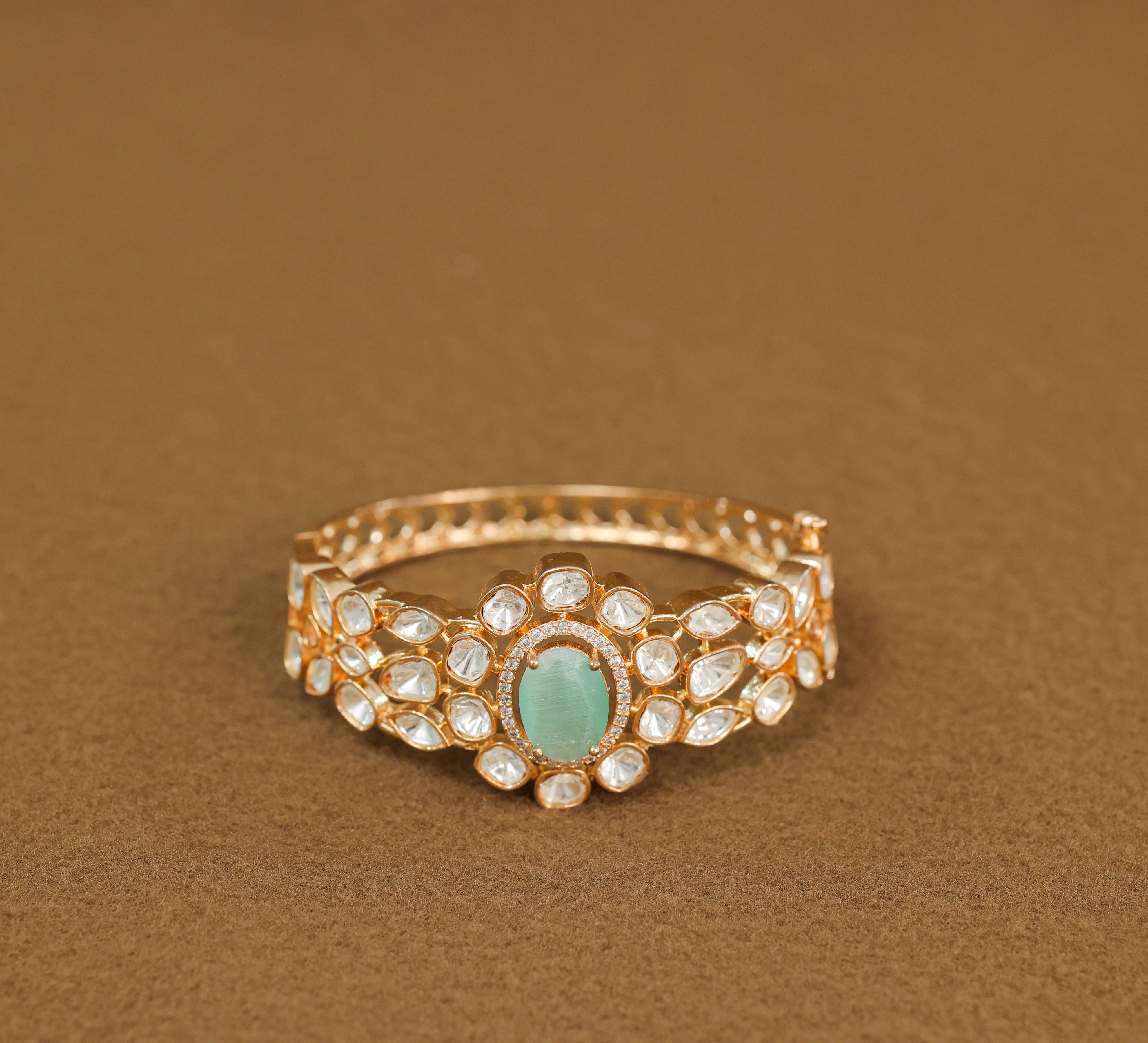 Kundan & Hydro Stone Goldpolish Bracelet
