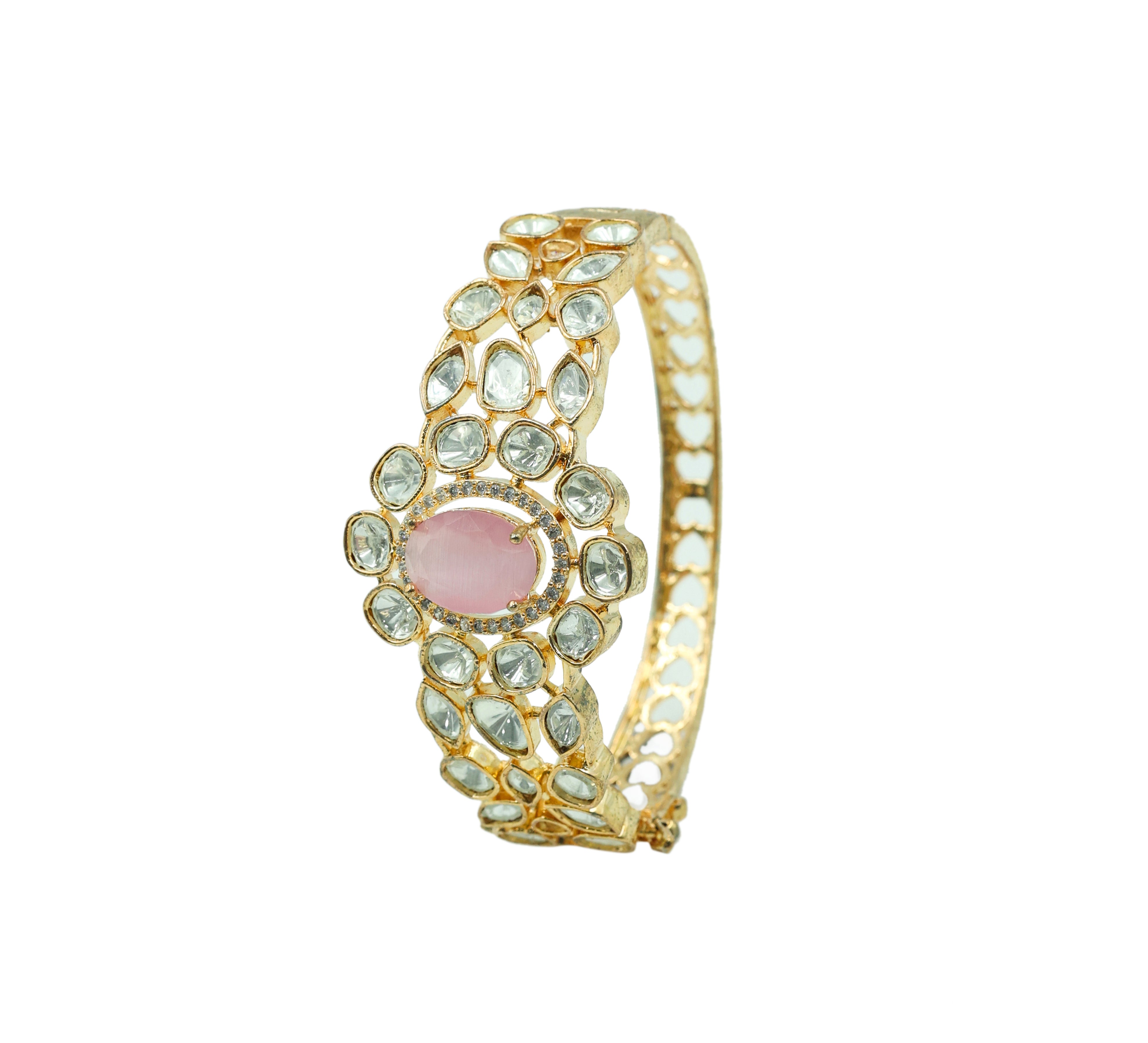 Kundan & Hydro Stone Goldpolish Bracelet
