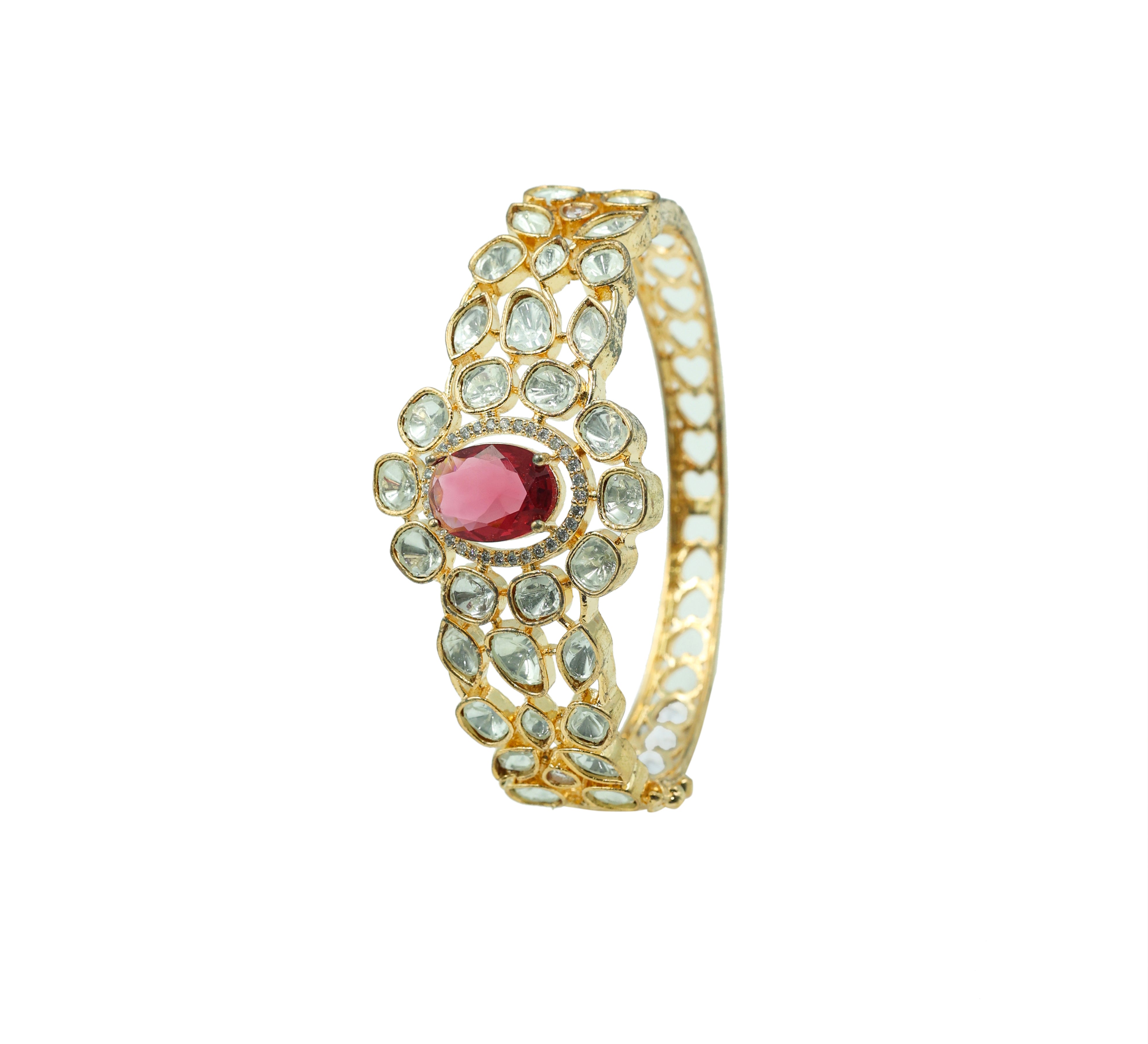 Kundan & Hydro Stone Goldpolish Bracelet