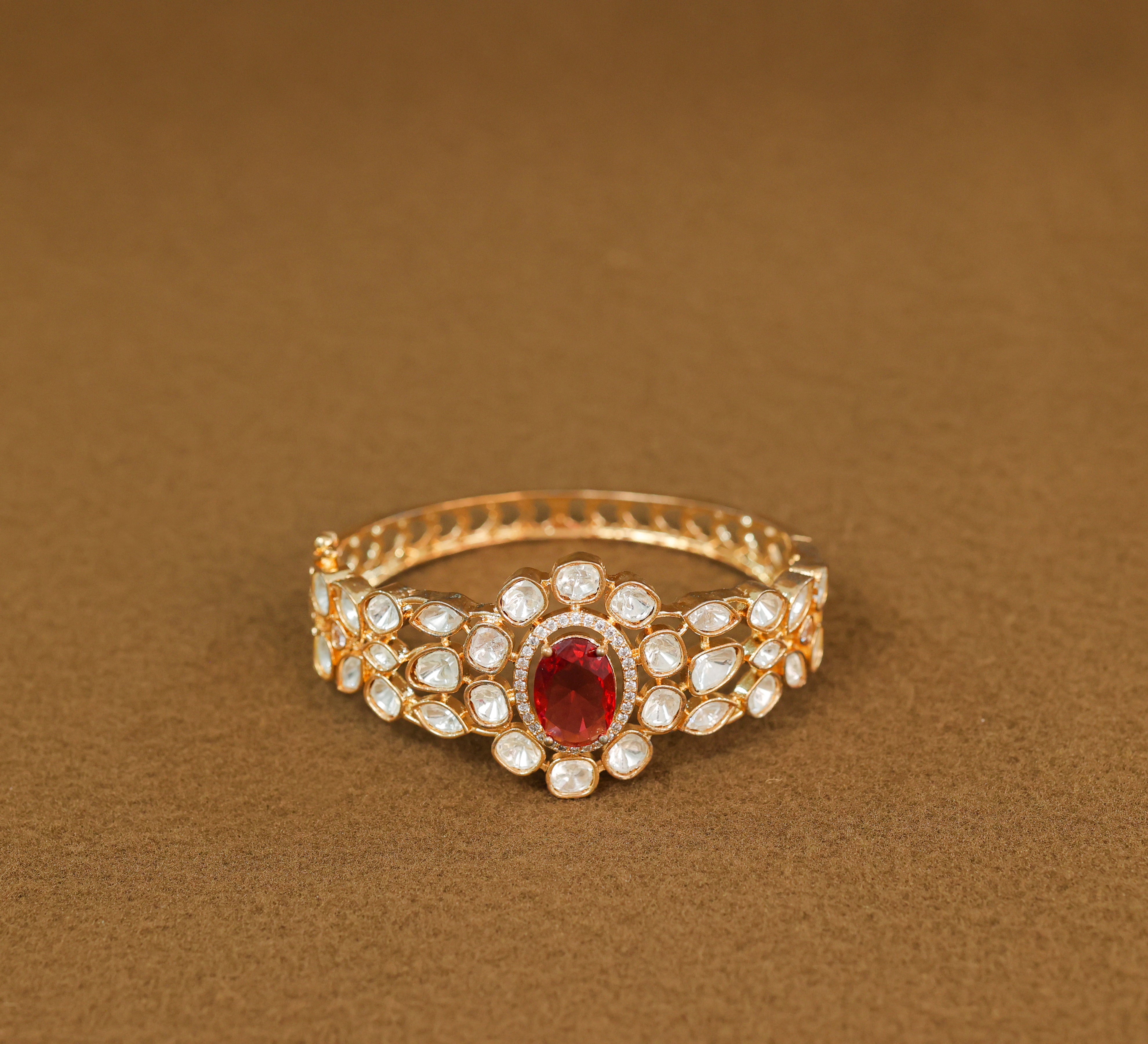 Kundan & Hydro Stone Goldpolish Bracelet