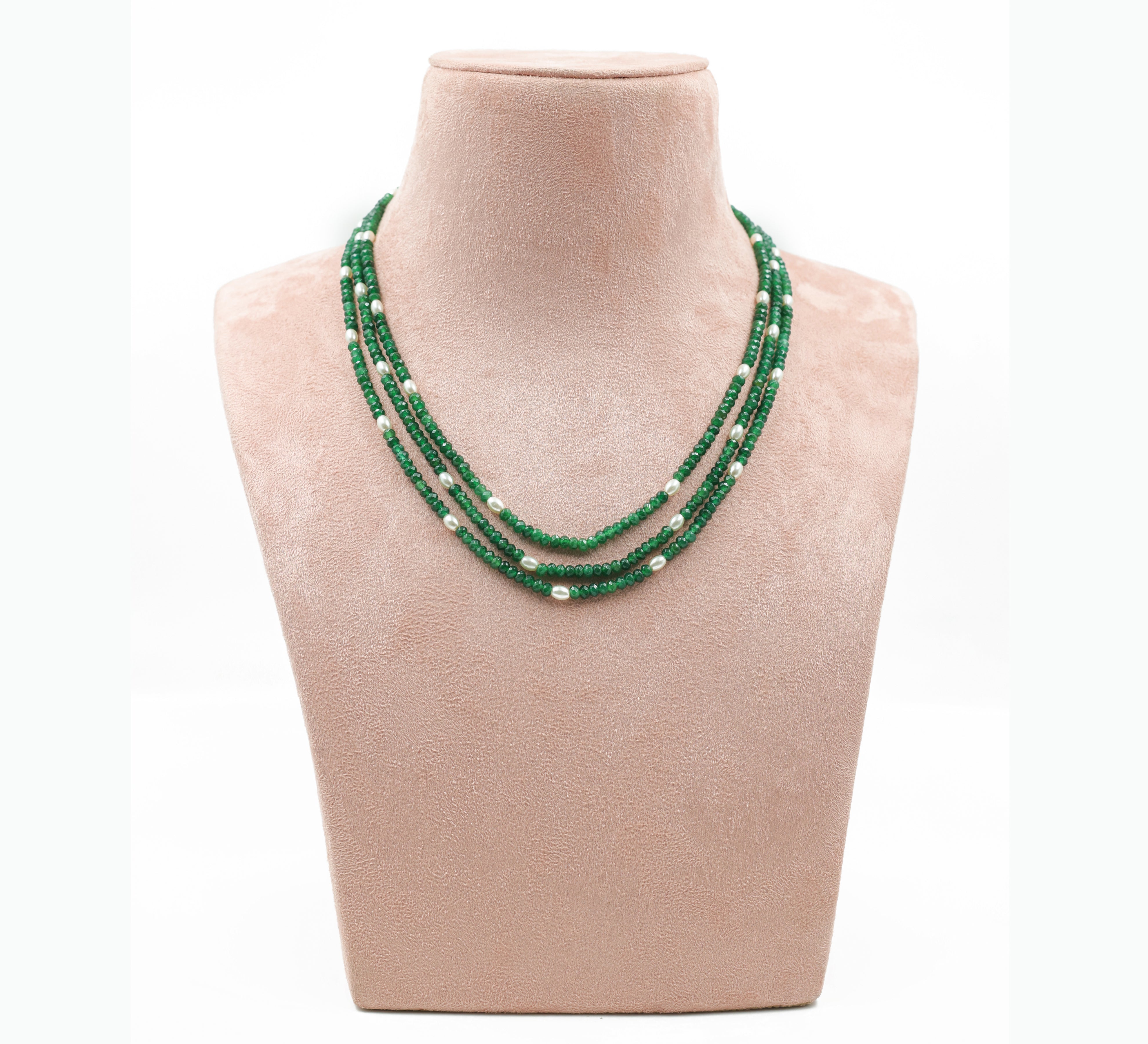 Jade Beads Mala Necklace - Adisha Jewels