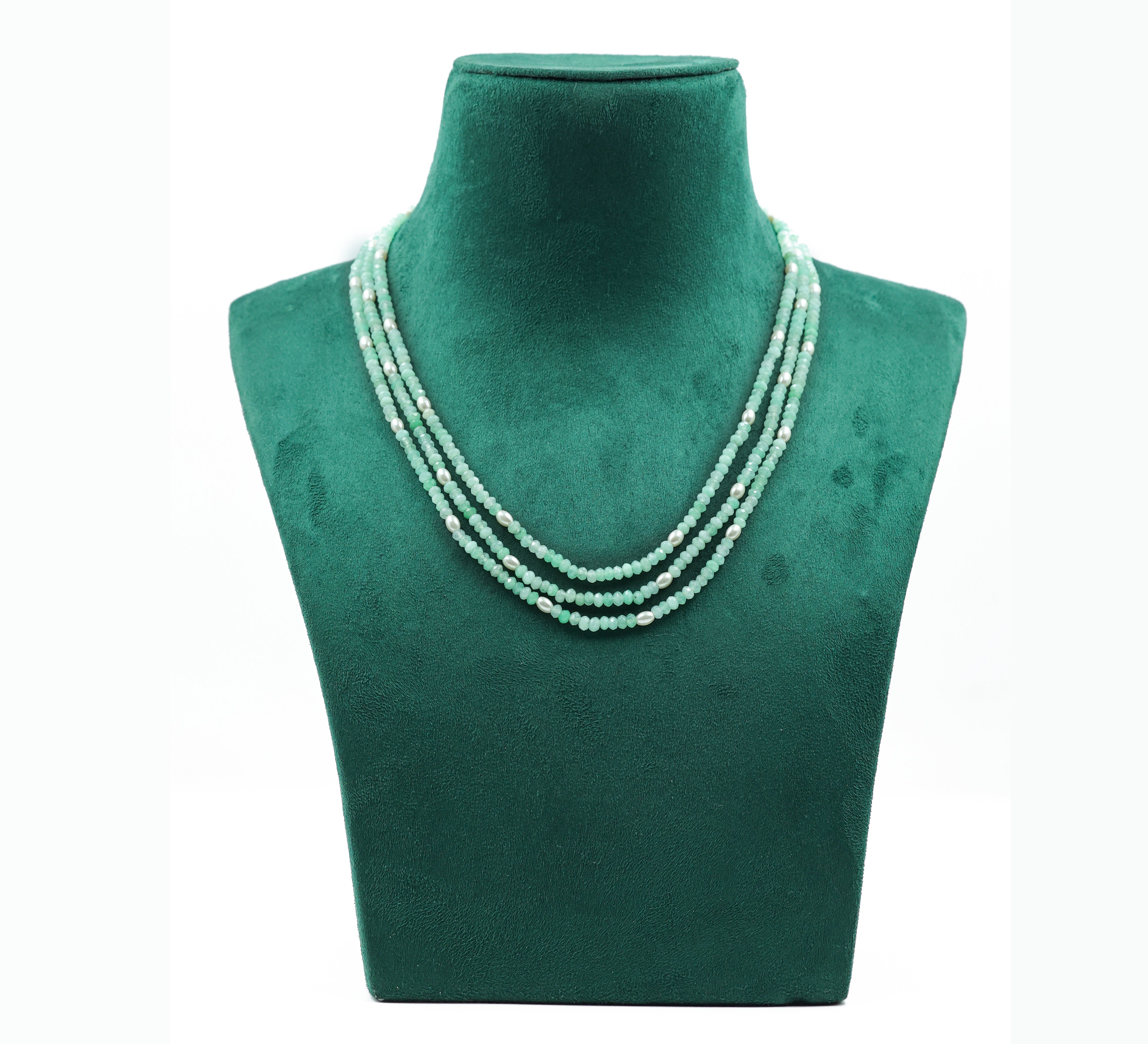 Jade Beads Mala Necklace - Adisha Jewels
