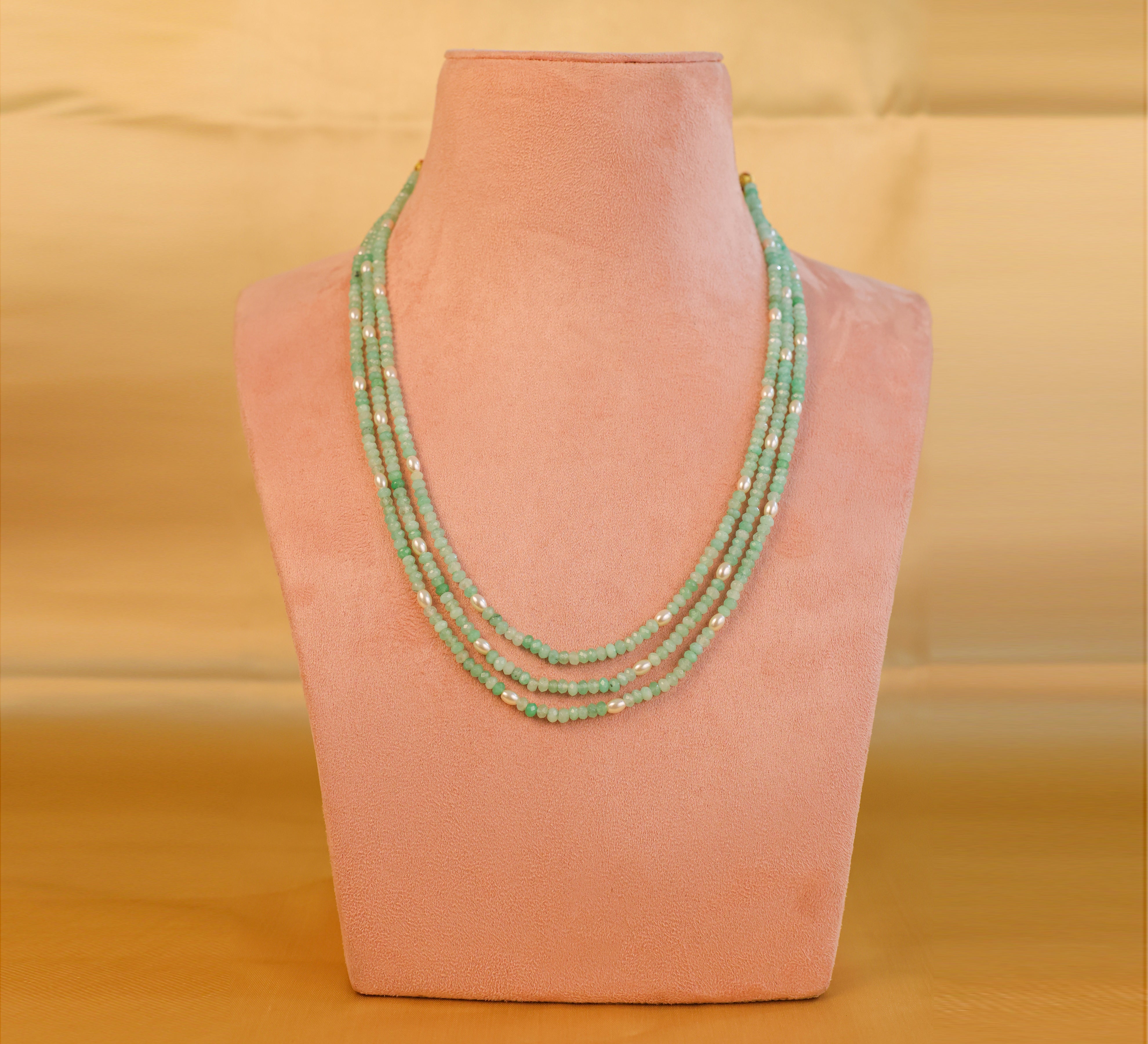 Jade Beads Mala Necklace - Adisha Jewels