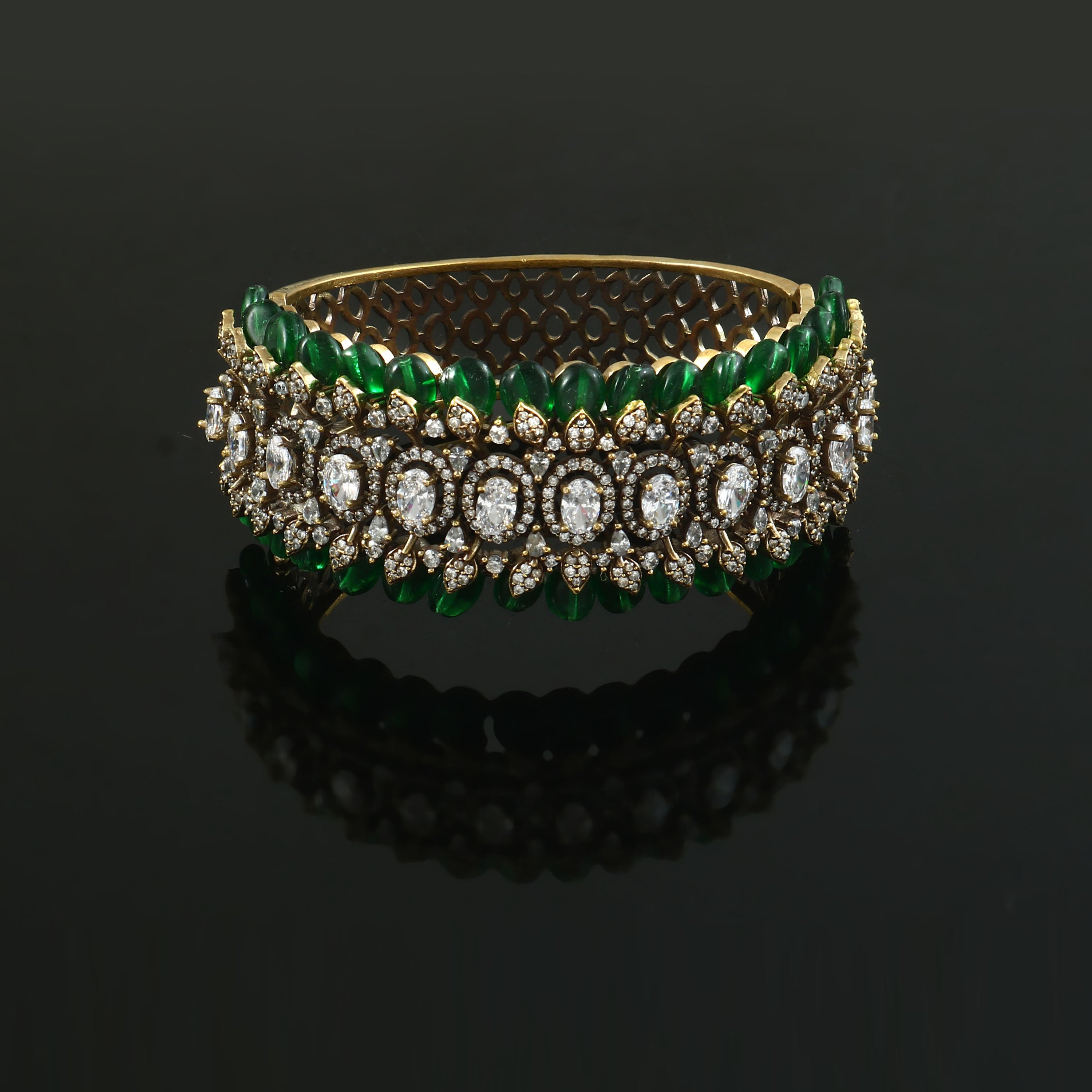 Victorian Finish Zircon Stone Bracelet - Adisha Jewels