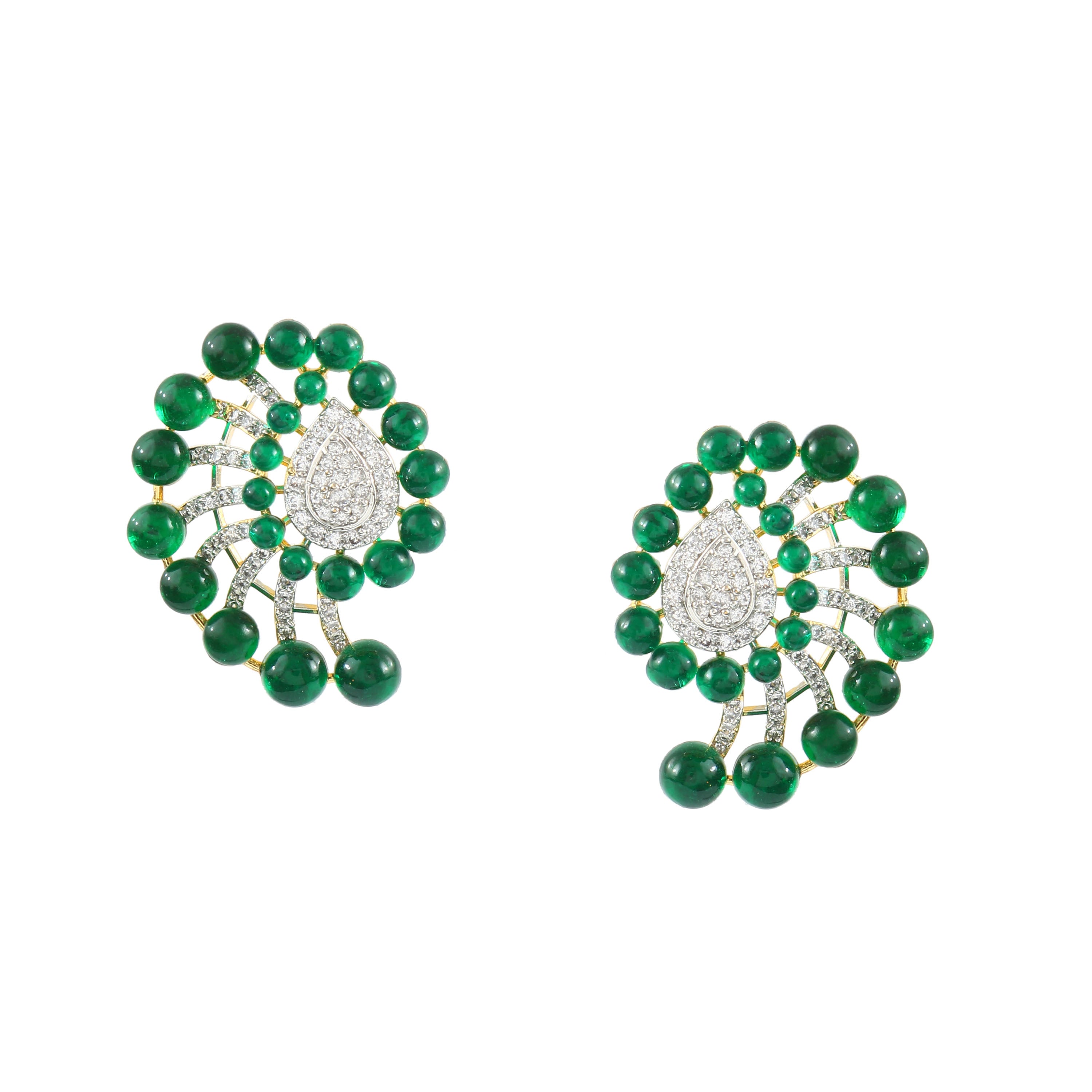 Color Beads Studded Earrings - Adisha Jewels