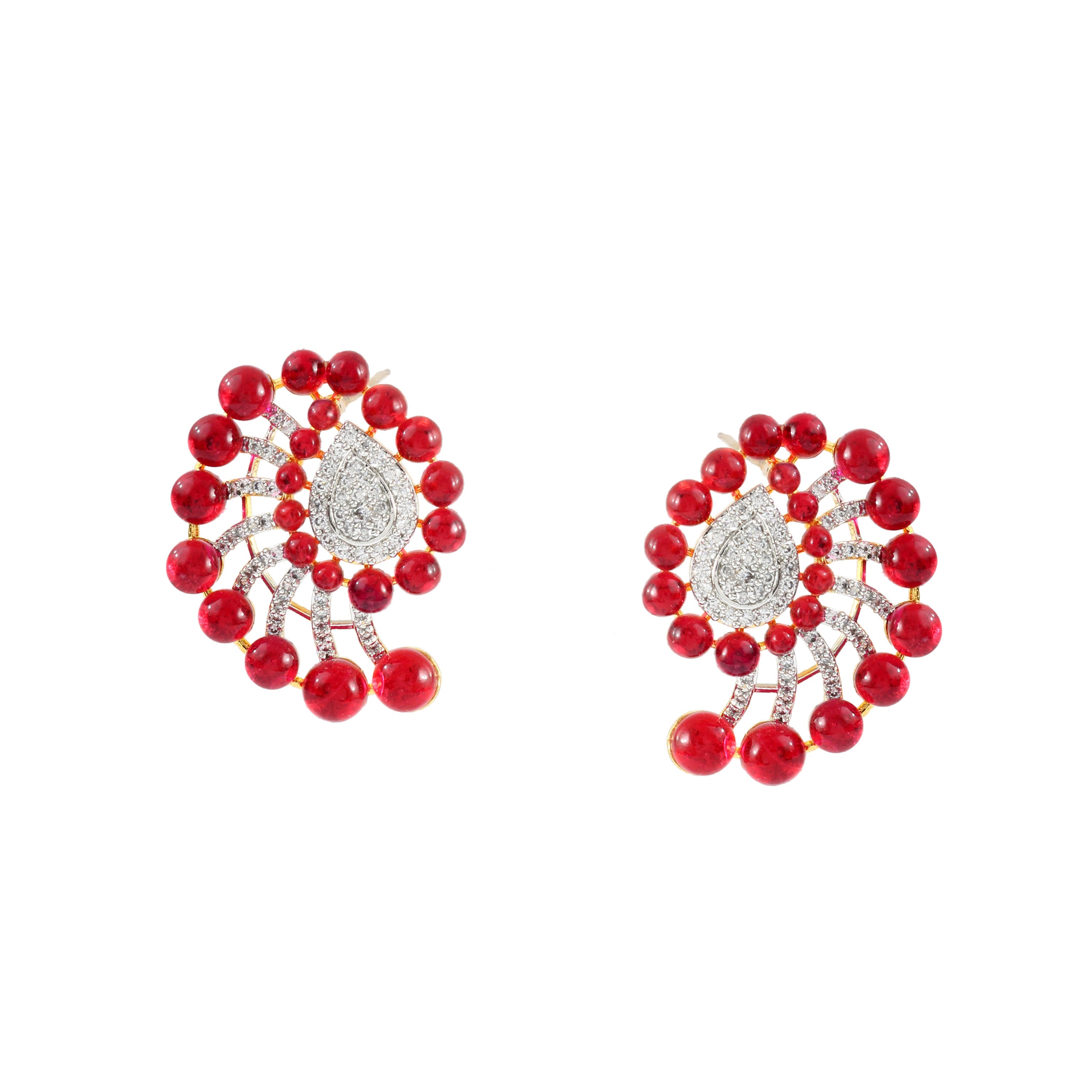 Color Beads Studded Earrings - Adisha Jewels