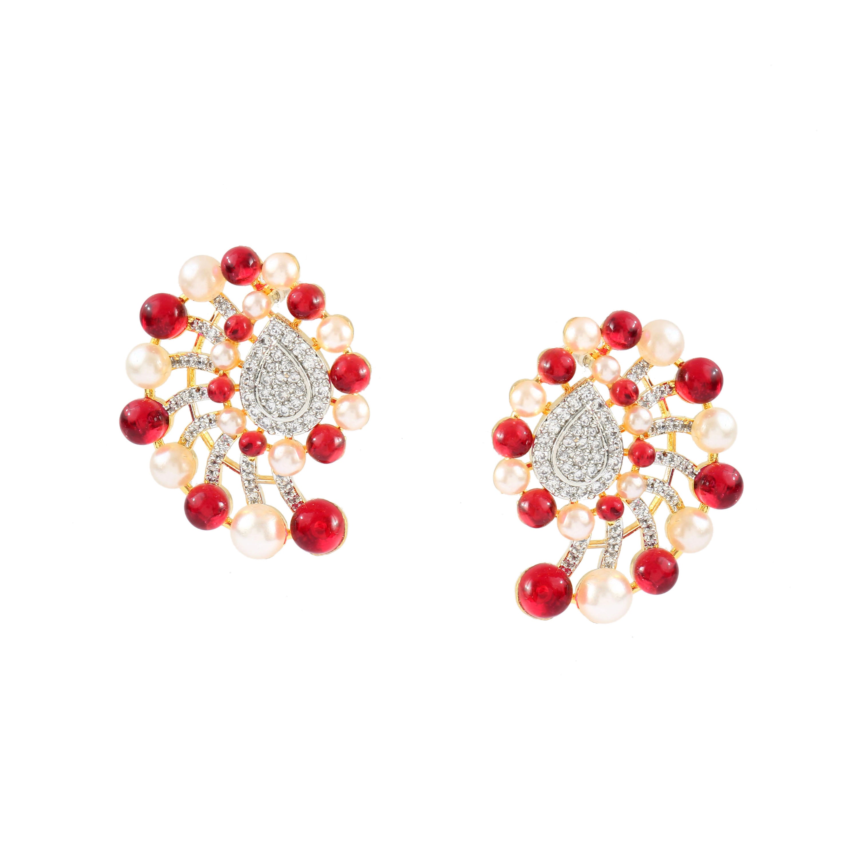 Color Beads Studded Earrings - Adisha Jewels