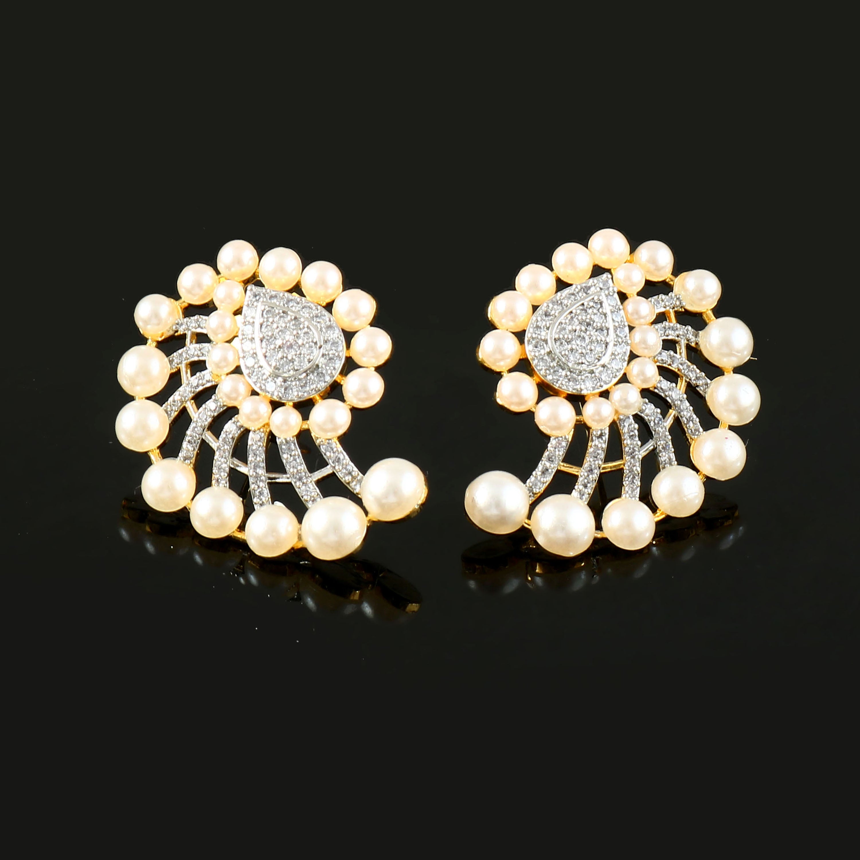 Color Beads Studded Earrings - Adisha Jewels