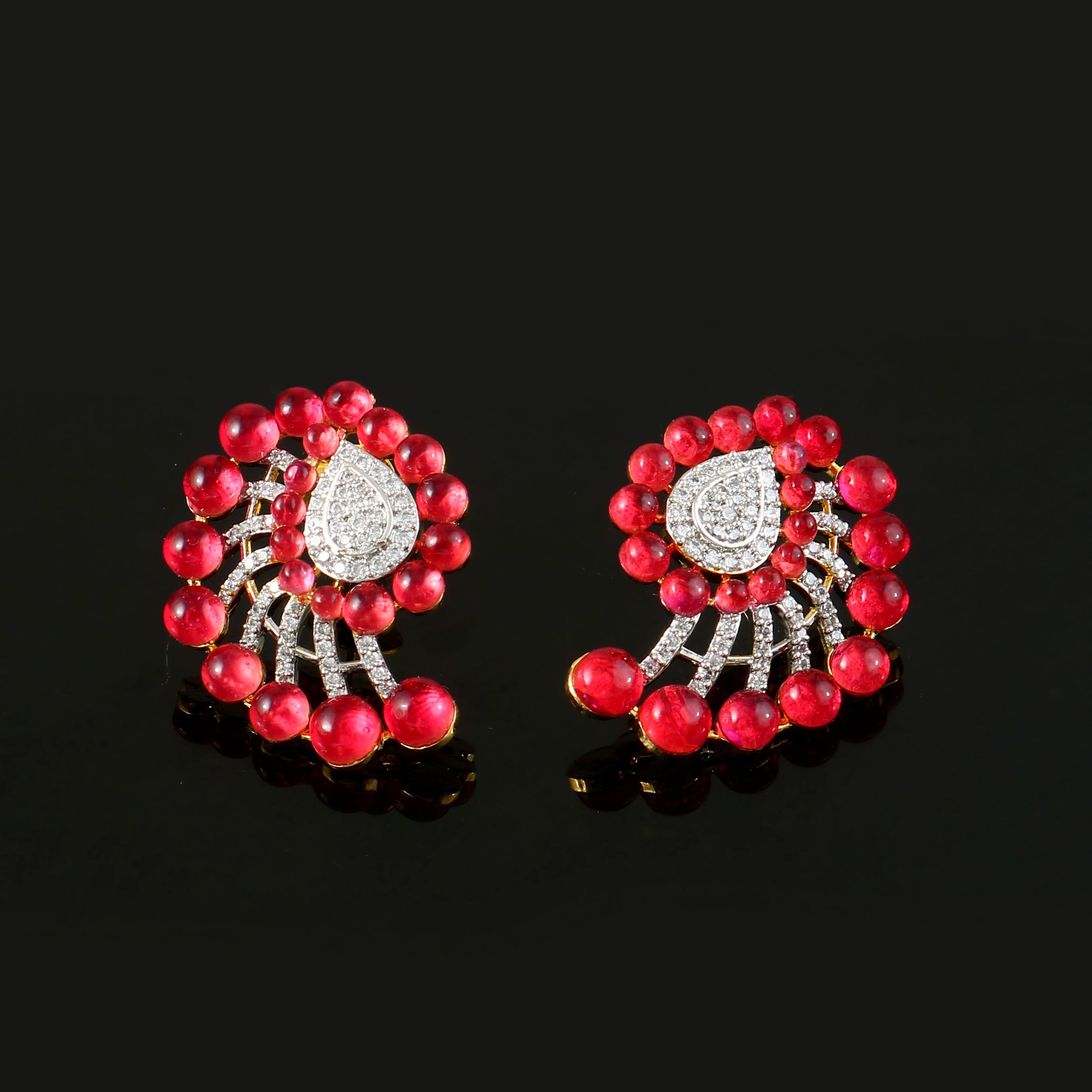 Color Beads Studded Earrings - Adisha Jewels