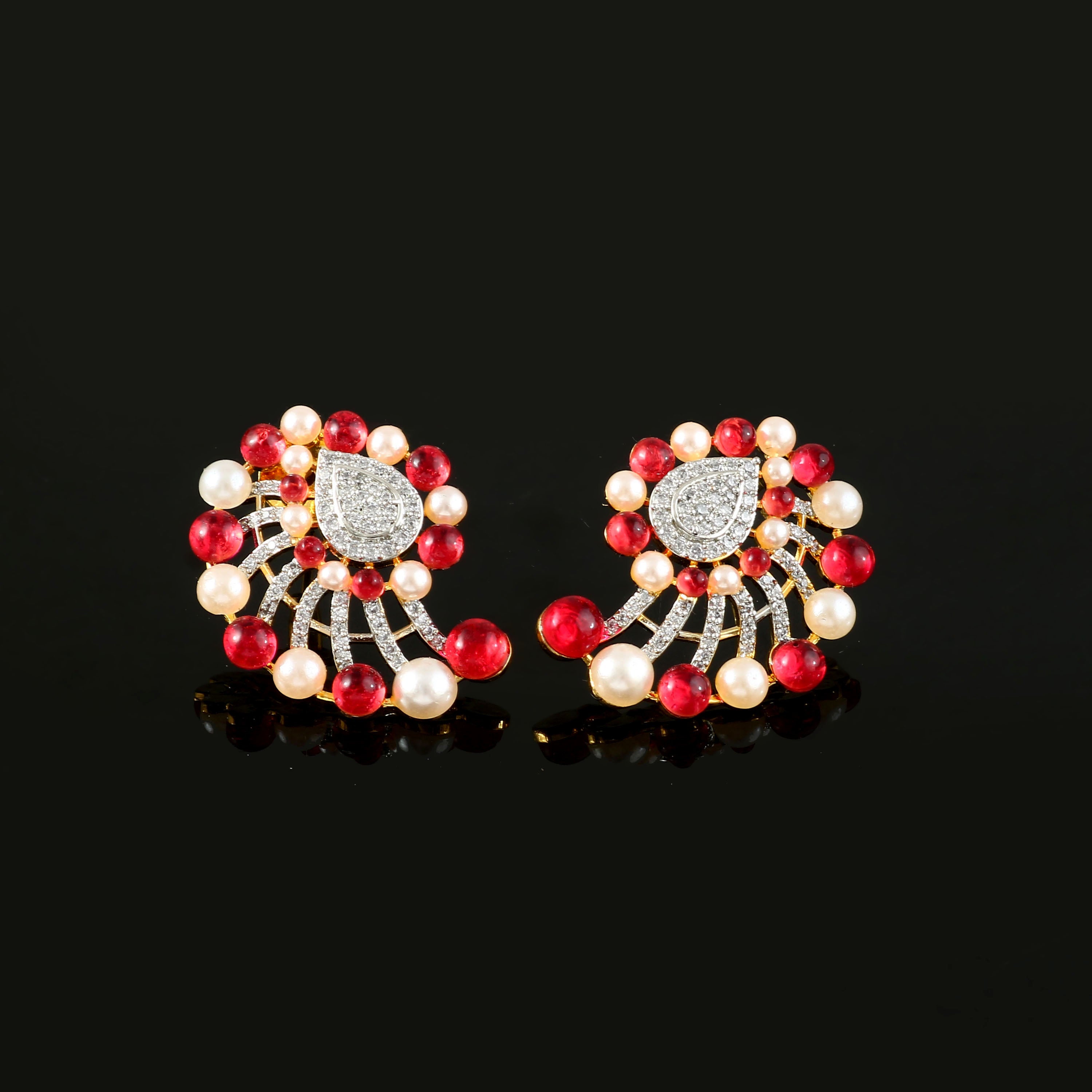 Color Beads Studded Earrings - Adisha Jewels