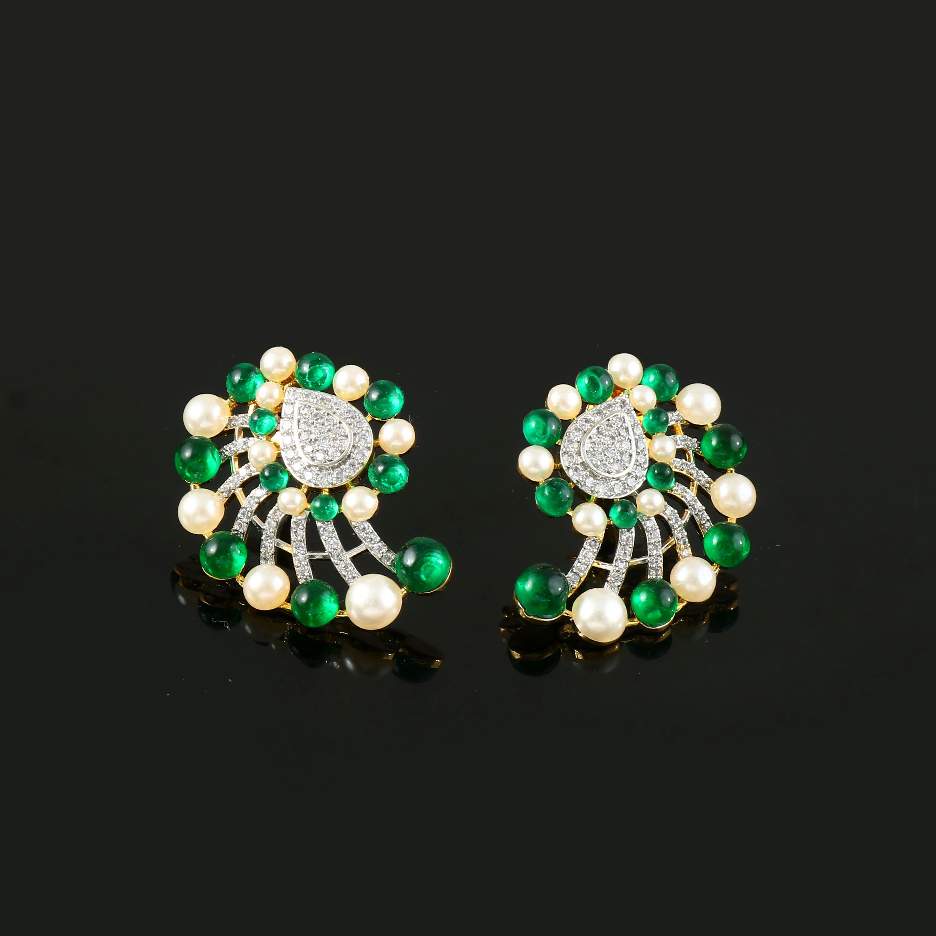 Color Beads Studded Earrings - Adisha Jewels