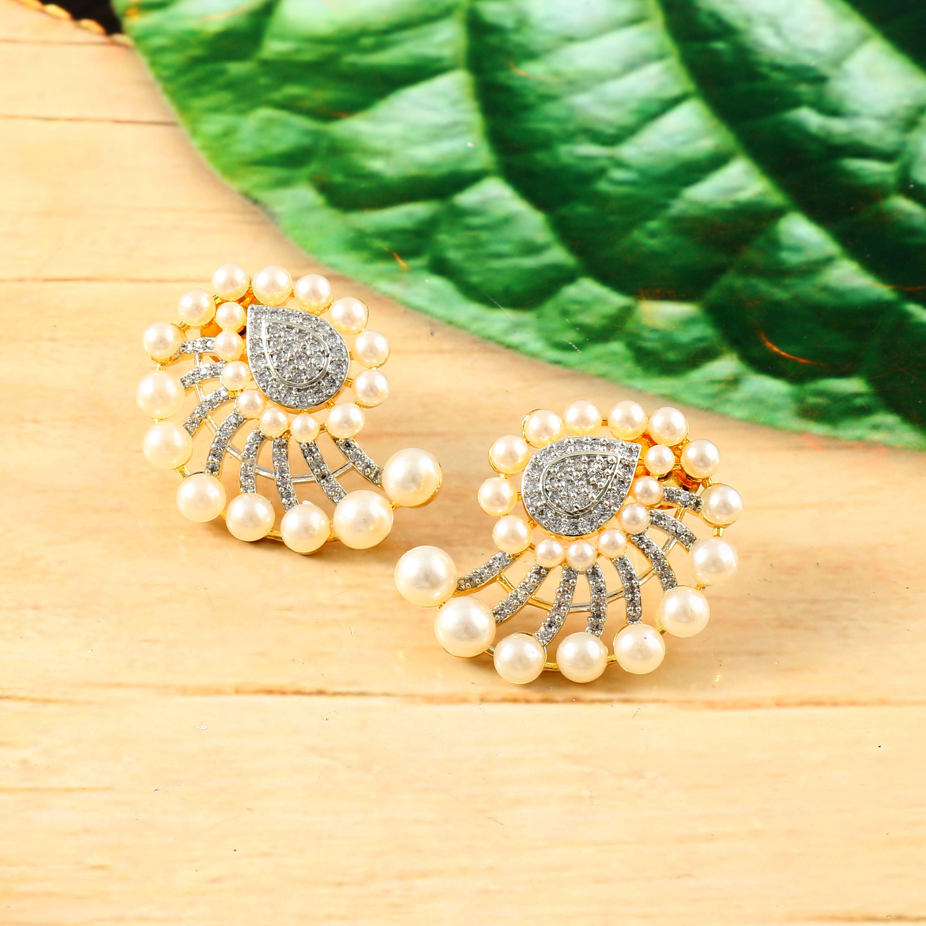 Color Beads Studded Earrings - Adisha Jewels