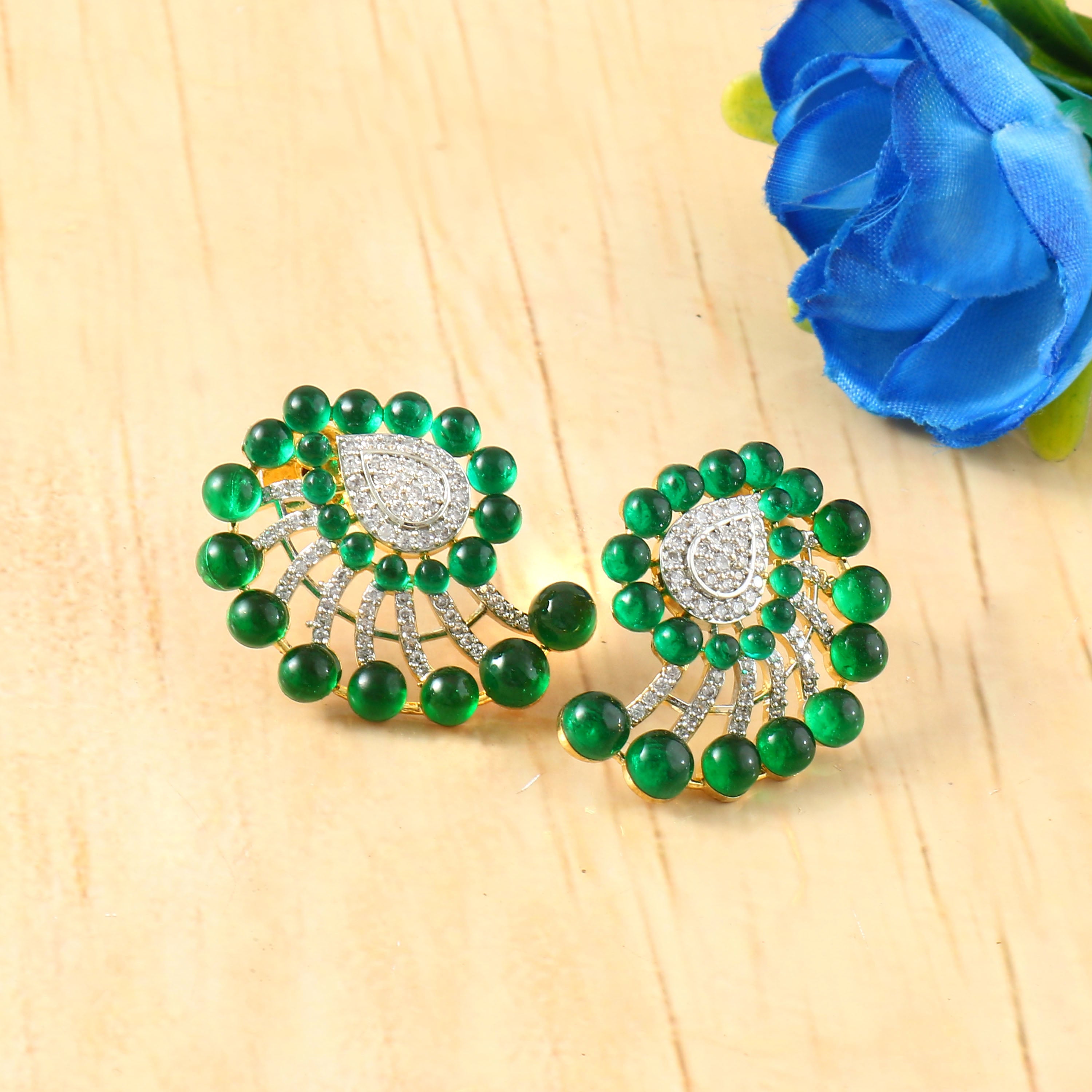 Color Beads Studded Earrings - Adisha Jewels