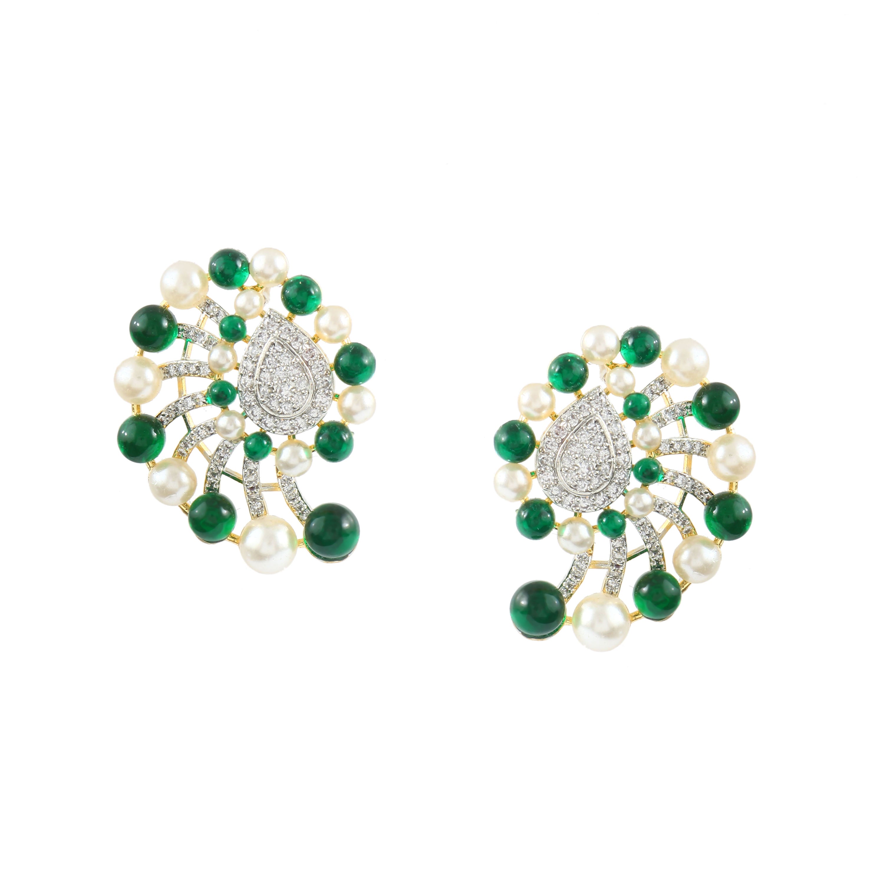 Color Beads Studded Earrings - Adisha Jewels