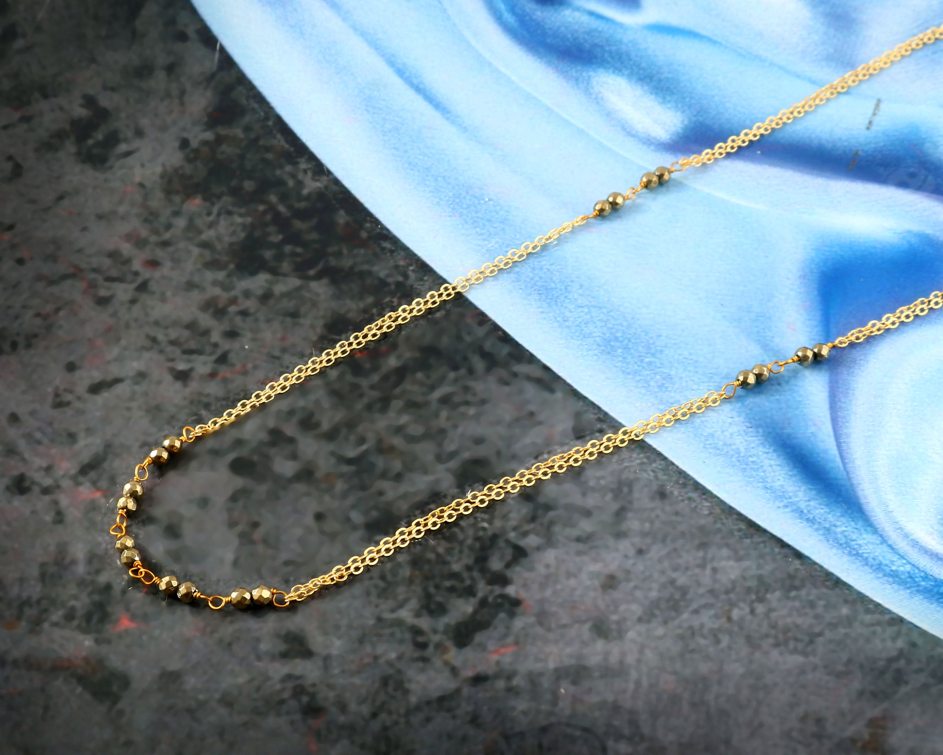 Gold-Plated Dual-Chain Necklace with Victorian Accents - Adisha Jewels