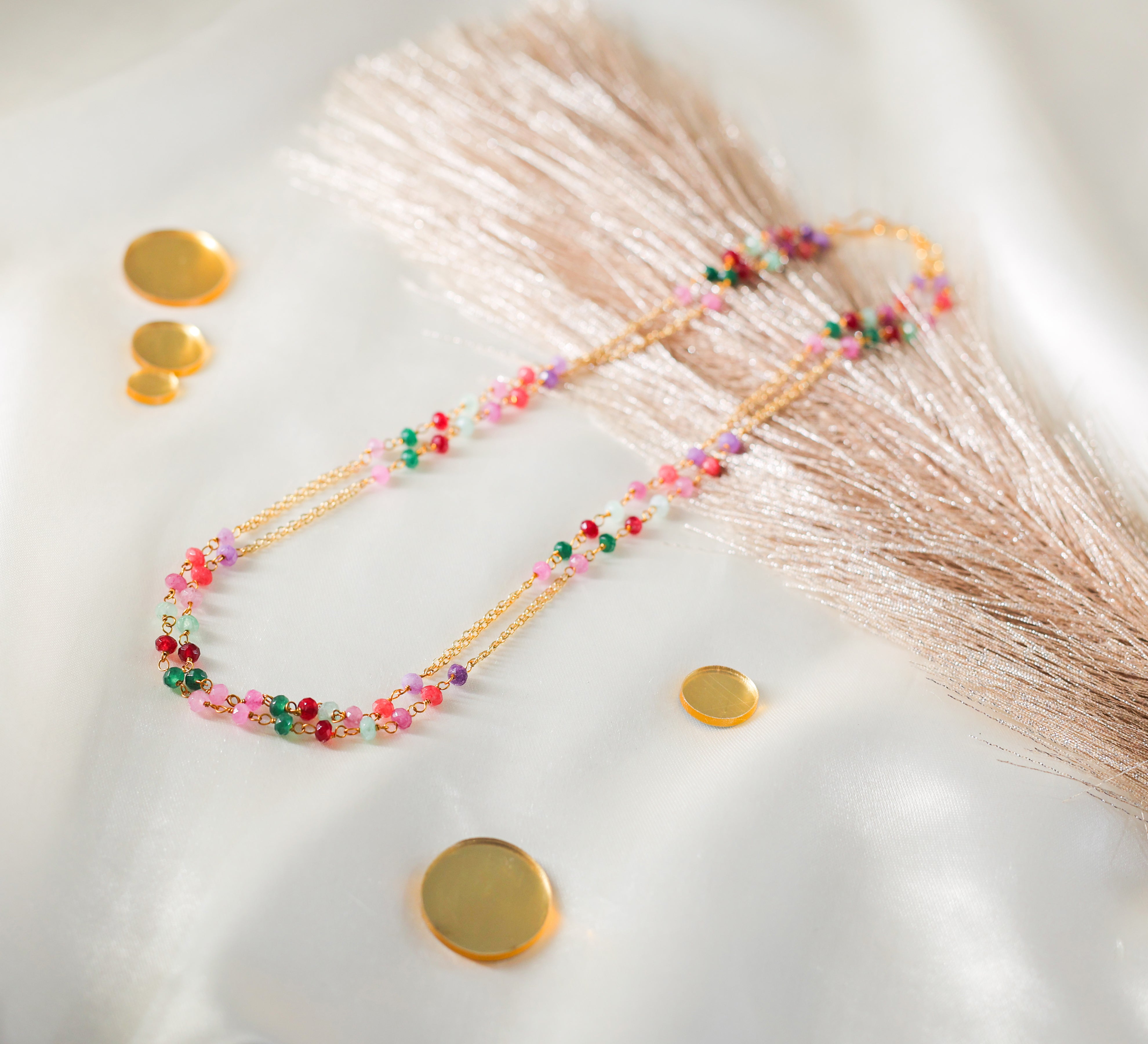 Multi-Color Baati Beads Mala Set - Adisha Jewels