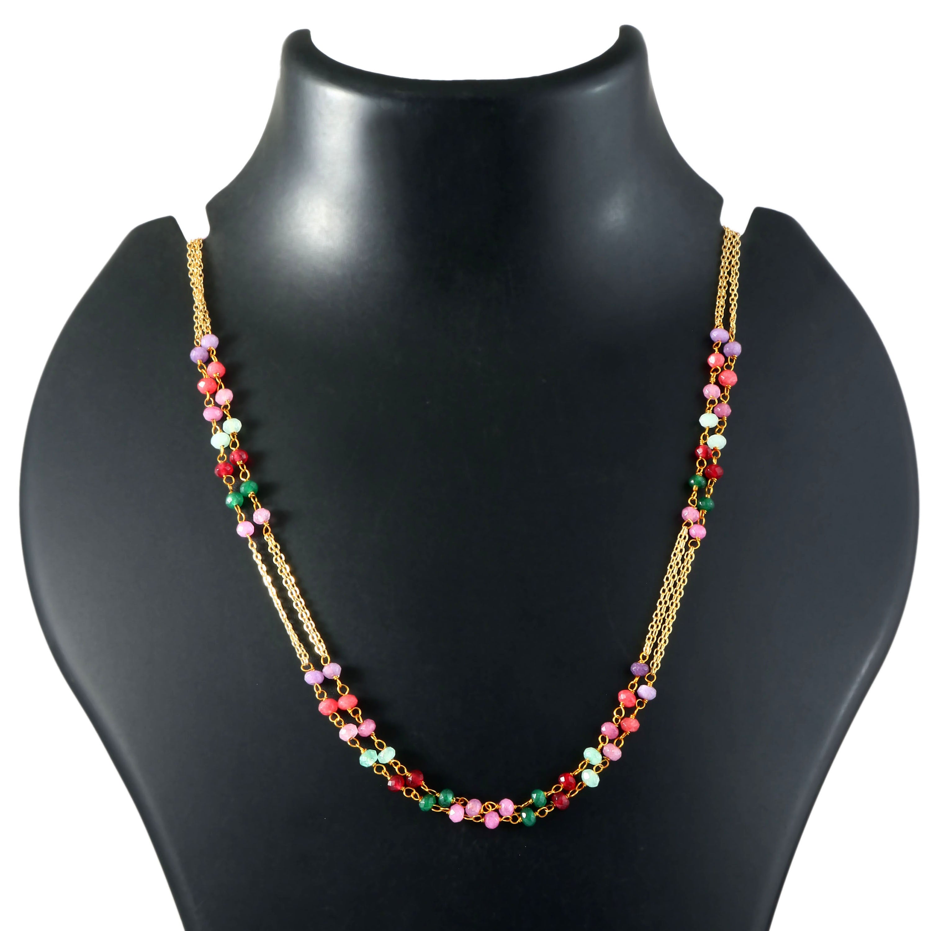 Multi-Color Baati Beads Mala Set - Adisha Jewels