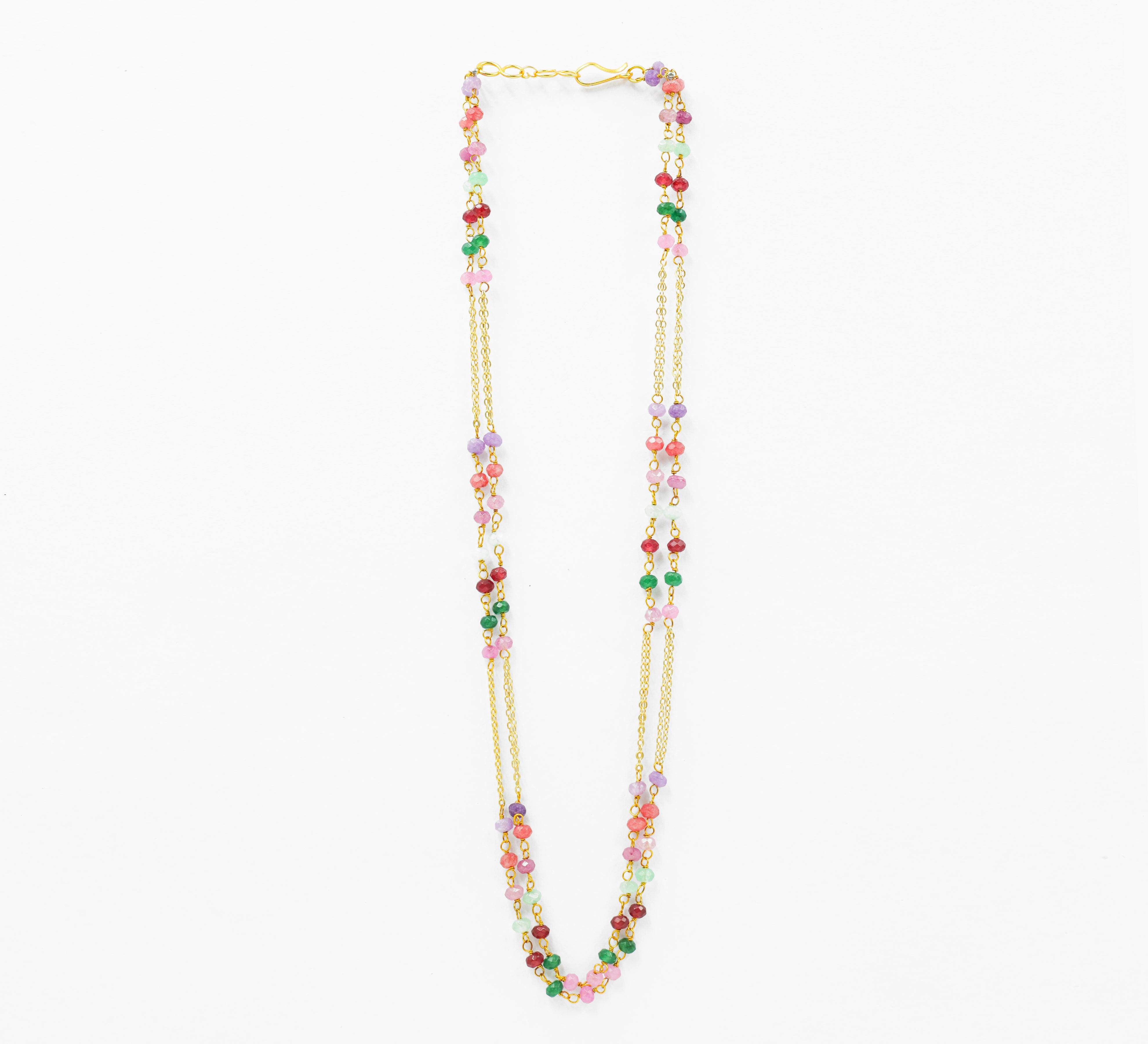 Multi-Color Baati Beads Mala Set - Adisha Jewels