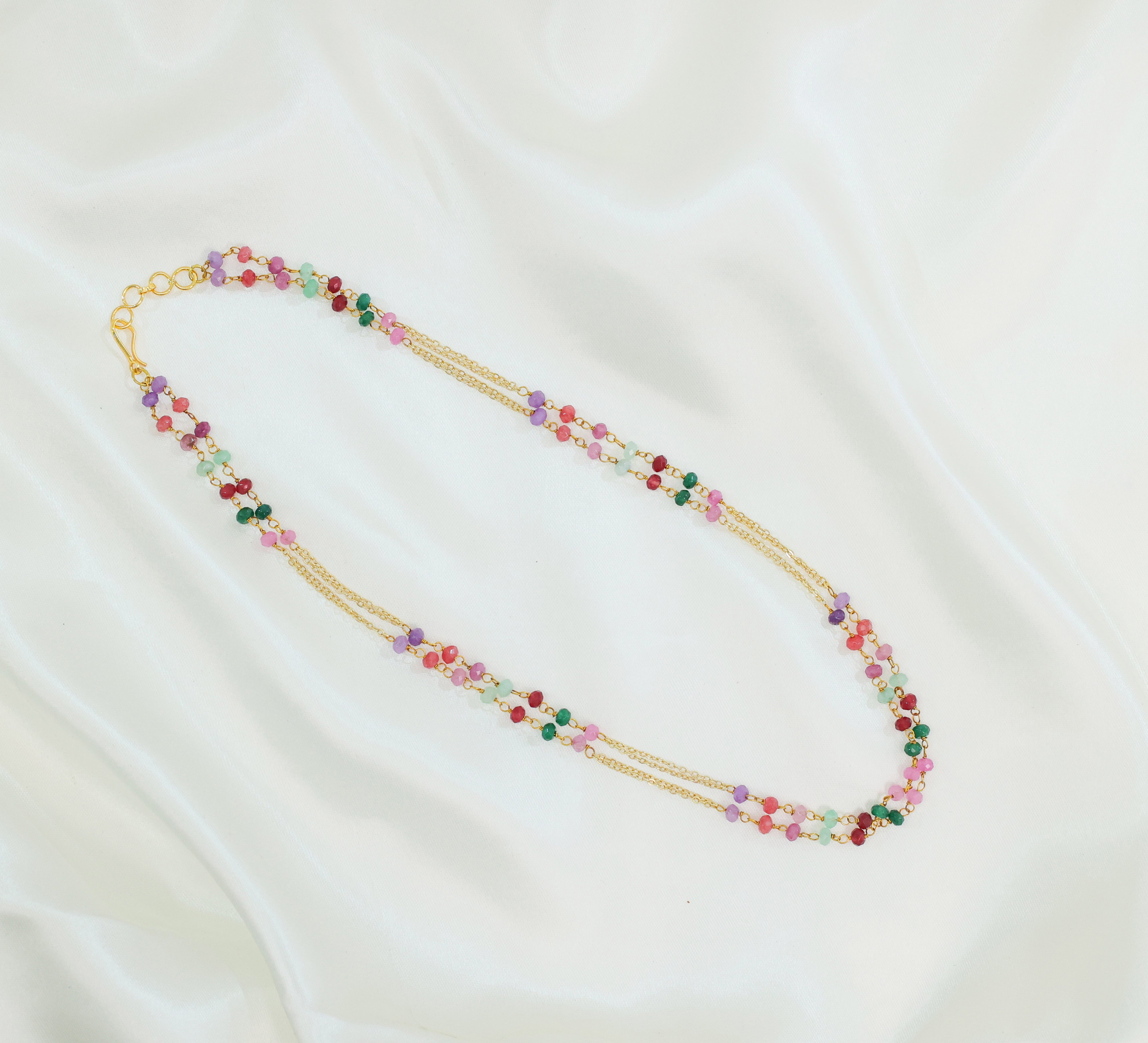 Multi-Color Baati Beads Mala Set - Adisha Jewels