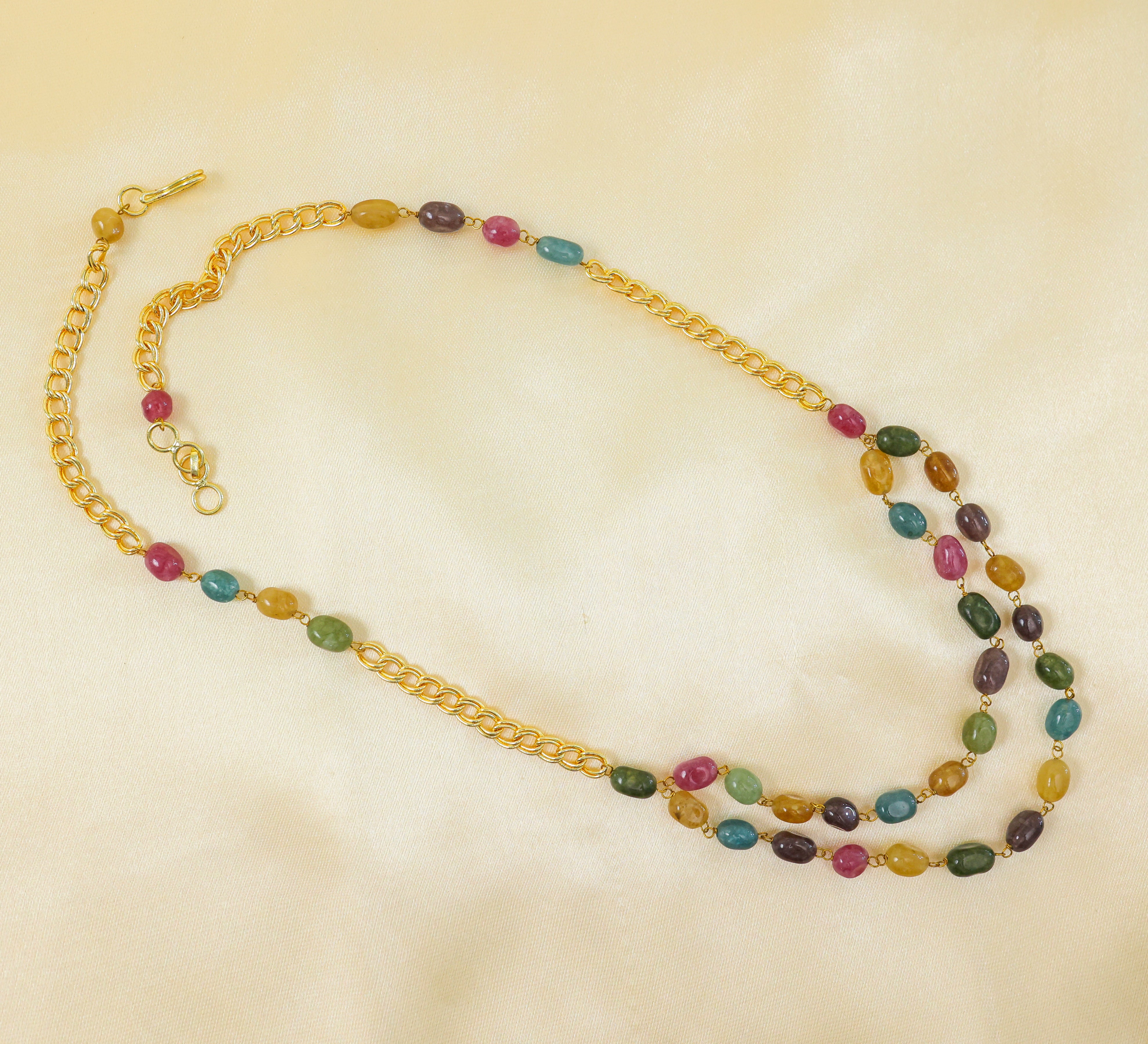 Duldul Beads Chain Mala Necklace - Adisha Jewels