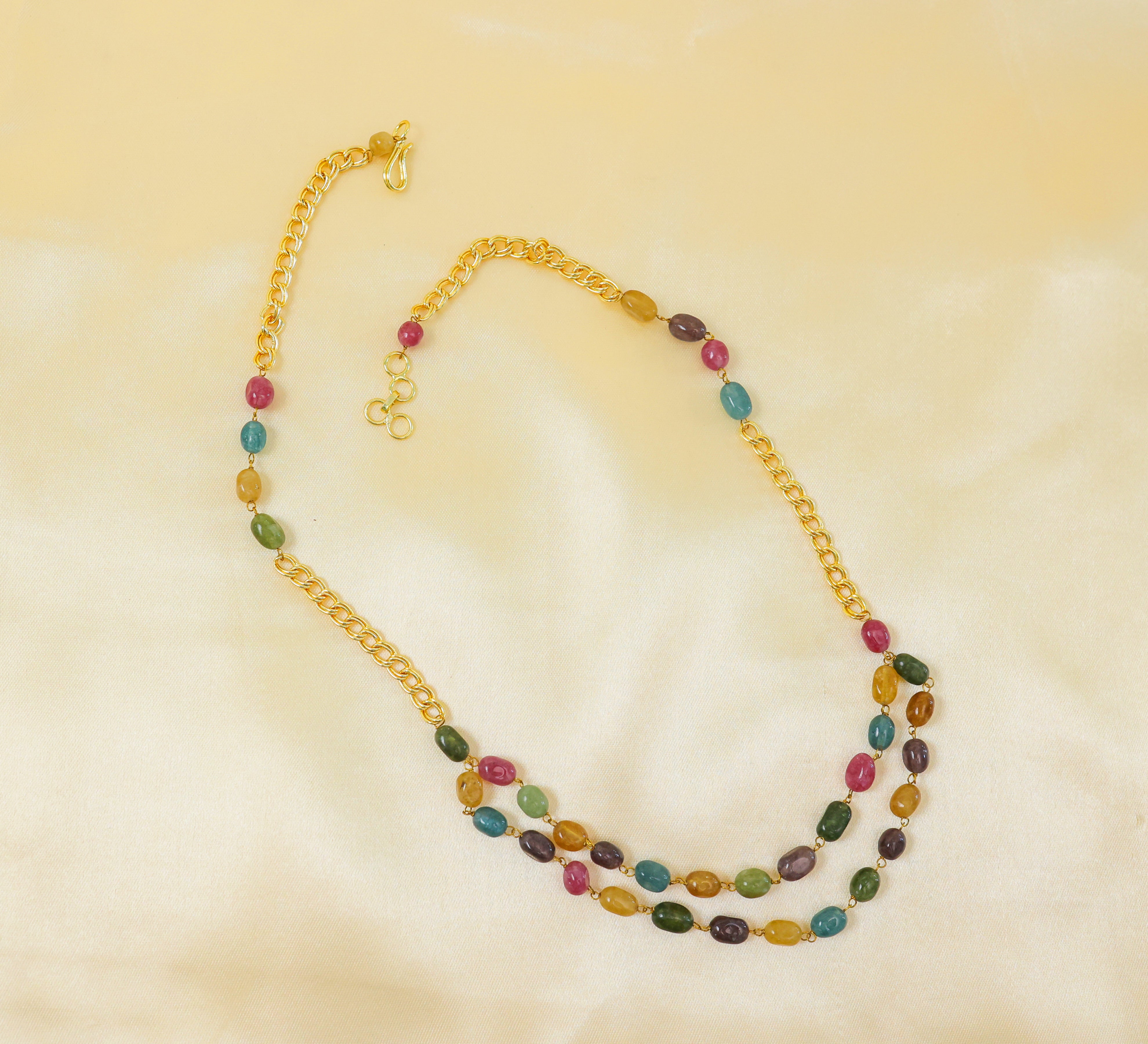 Duldul Beads Chain Mala Necklace - Adisha Jewels