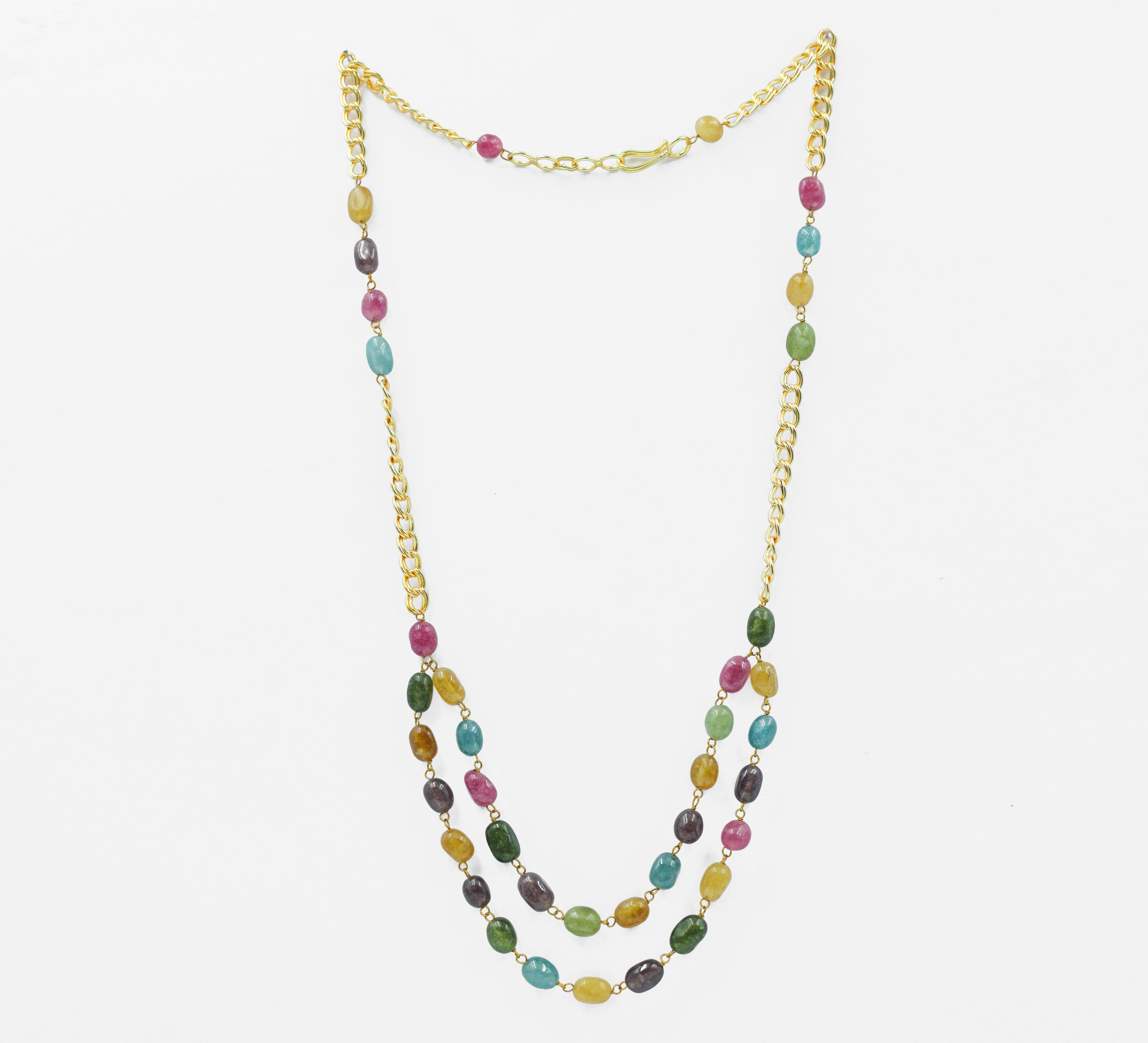 Duldul Beads Chain Mala Necklace - Adisha Jewels