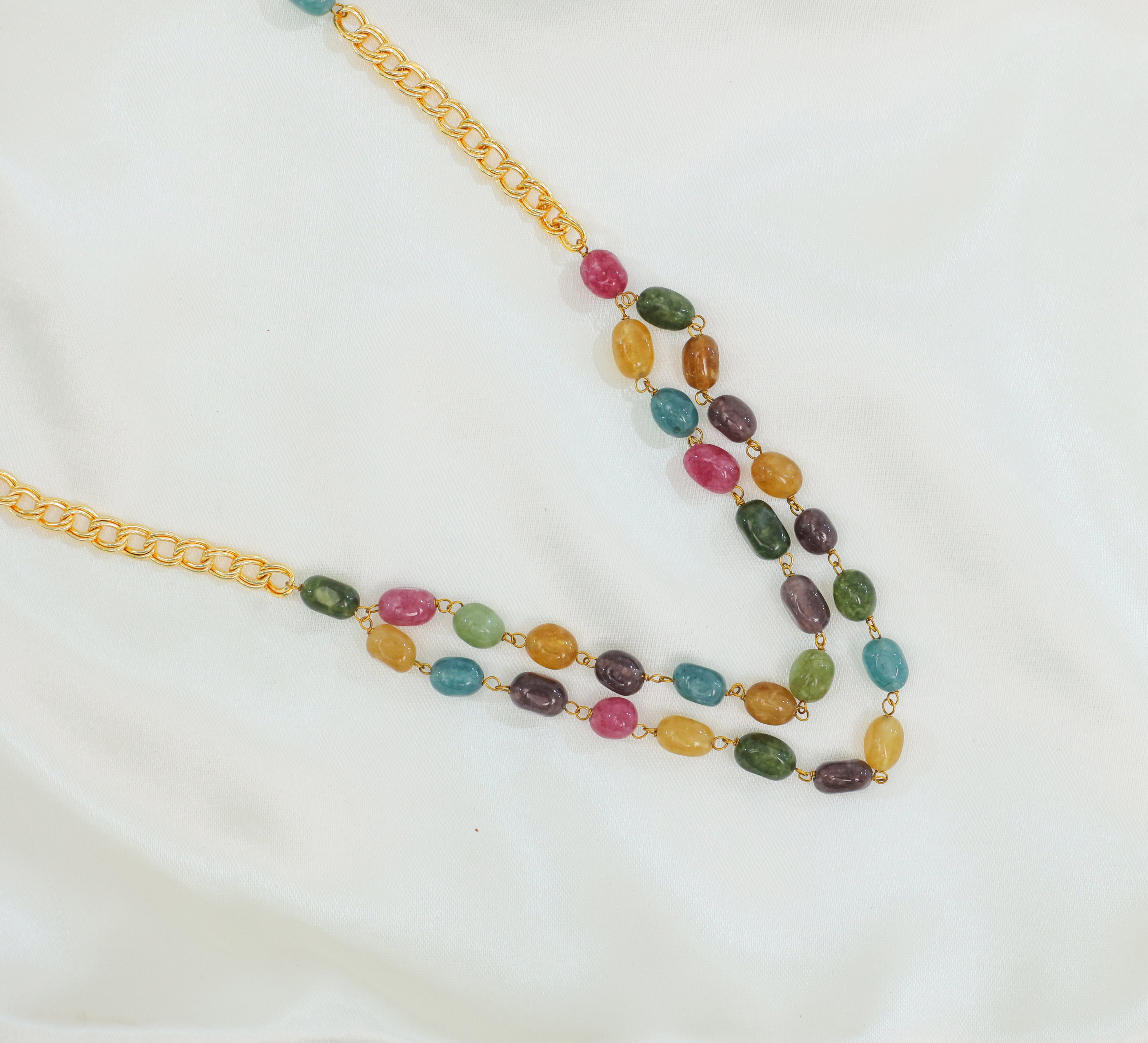 Duldul Beads Chain Mala Necklace - Adisha Jewels