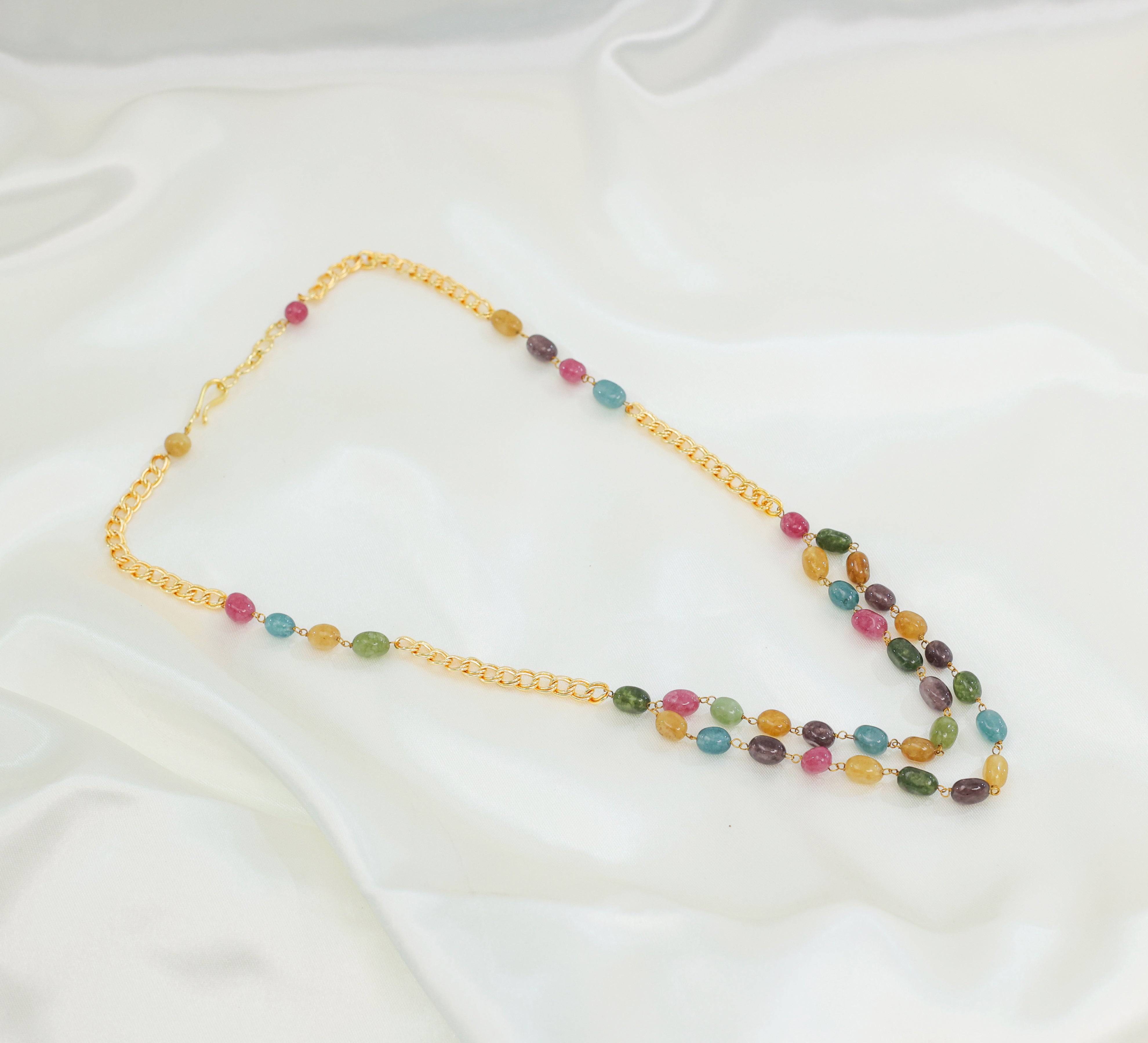 Duldul Beads Chain Mala Necklace - Adisha Jewels