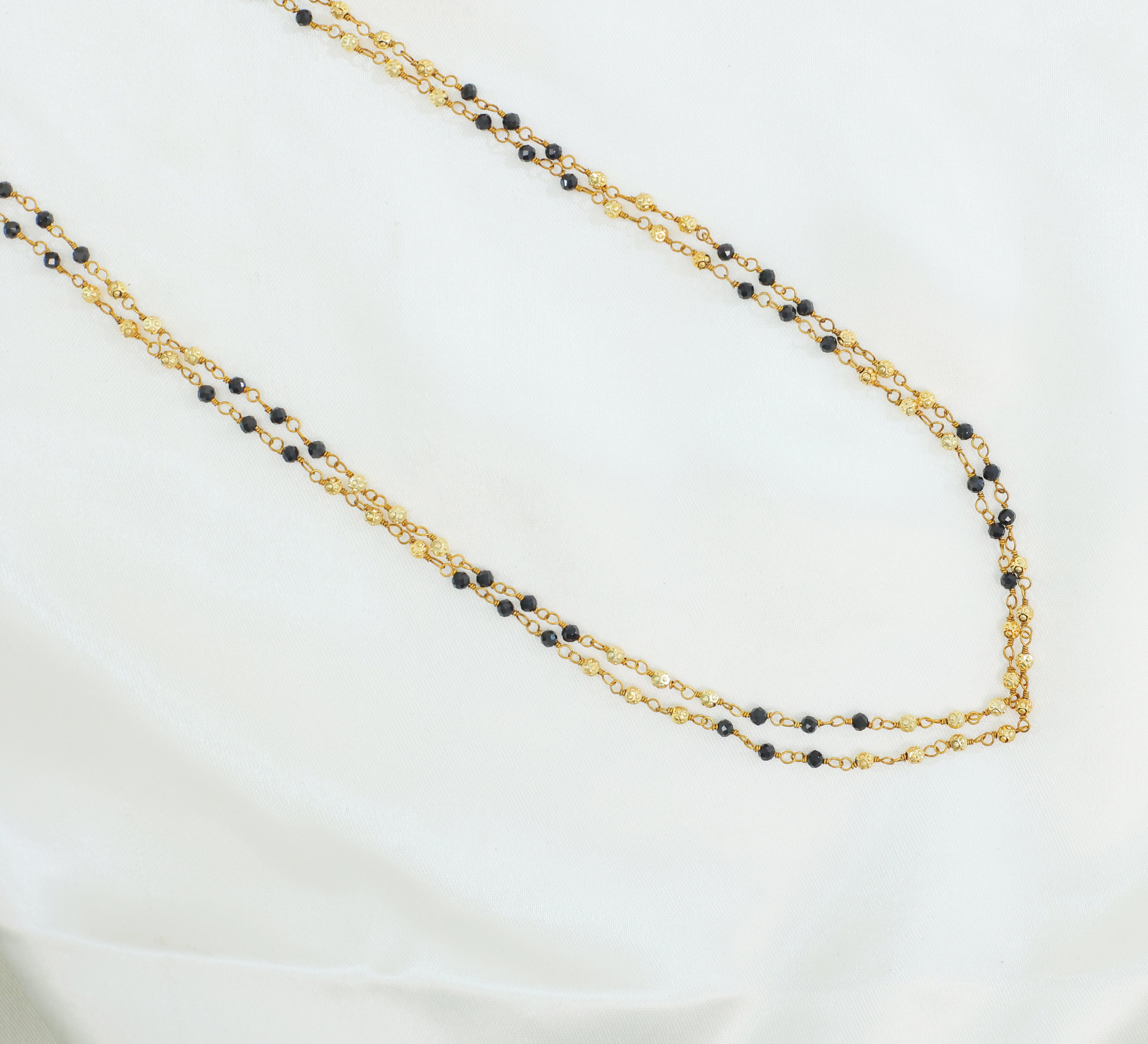 Gold Plated Two-Layer Necklace Set - Adisha Jewels