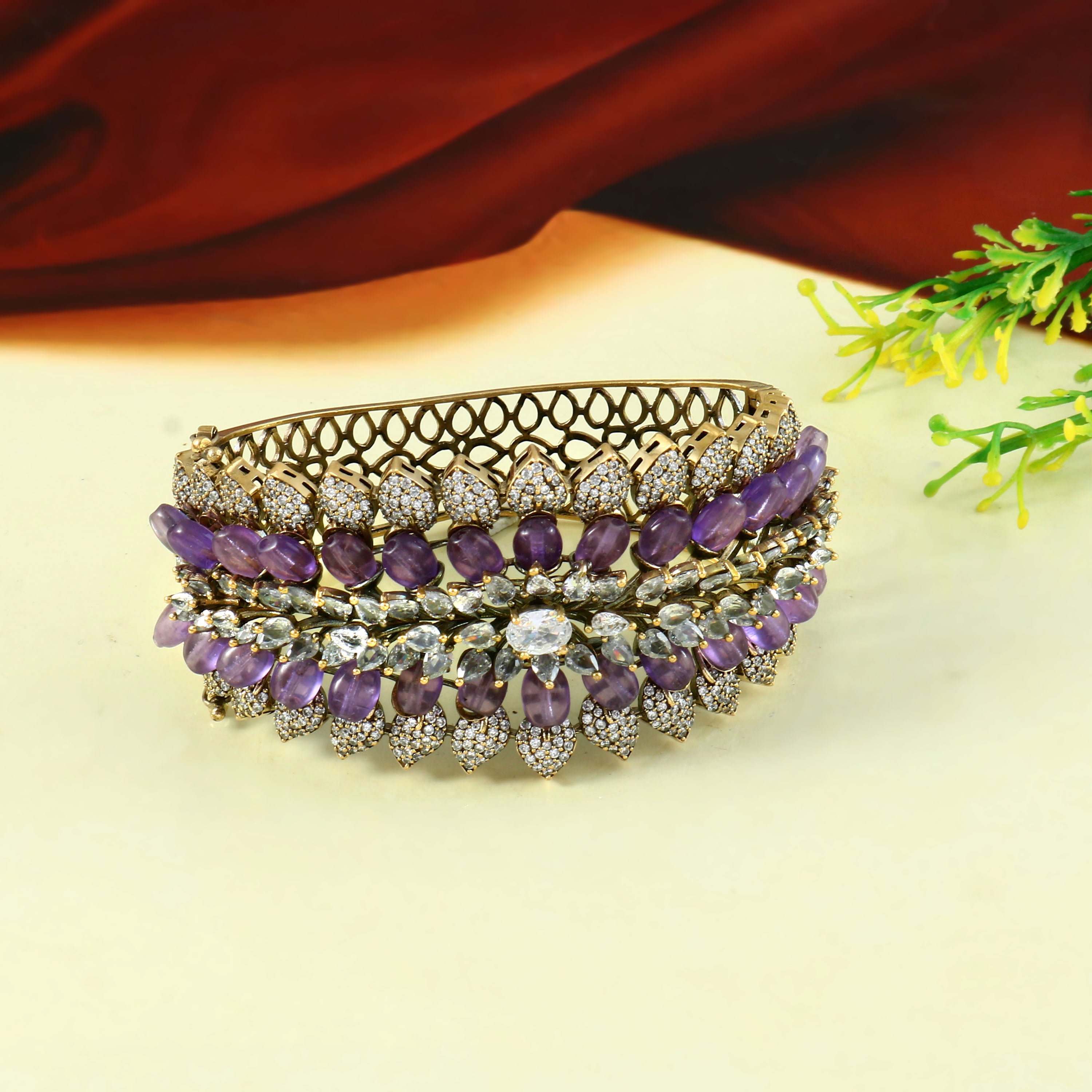 Victorian Finish Openable Bracelet - Adisha Jewels